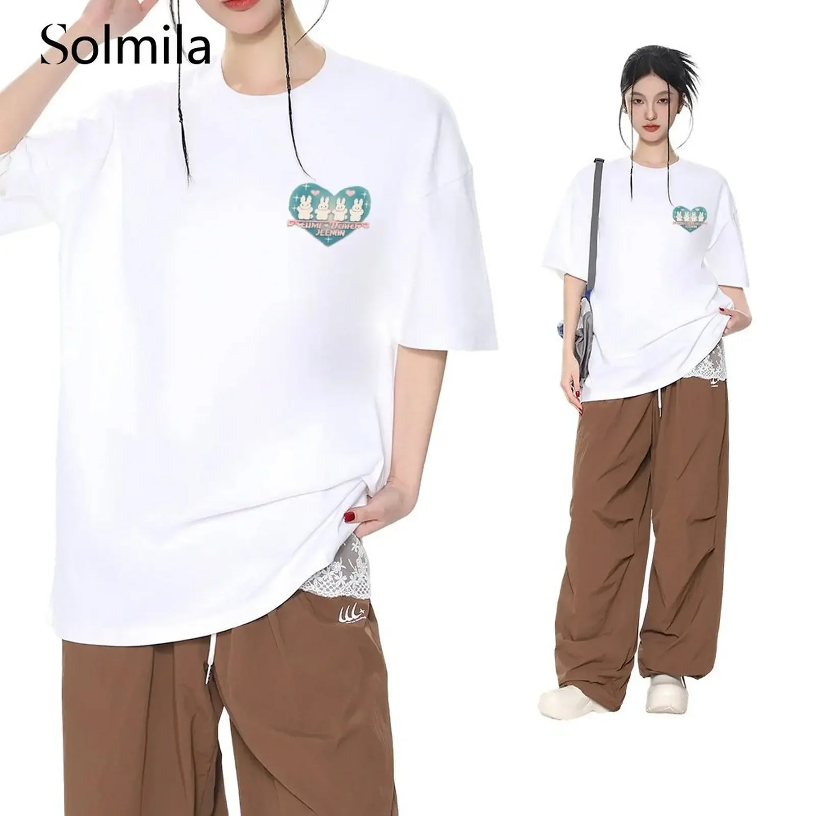 Womens Korean Simple T Shirt Causal Comfortable Breathable Short Sleeve Rabbit Prints Graffiti Cute Stretch Streetwear Top 2025
Womens Korean Simple T Shirt Causal Comfortable Breathable Short Sleeve Rabbit Prints Graffiti Cute Stretch Streetwear Top 2025