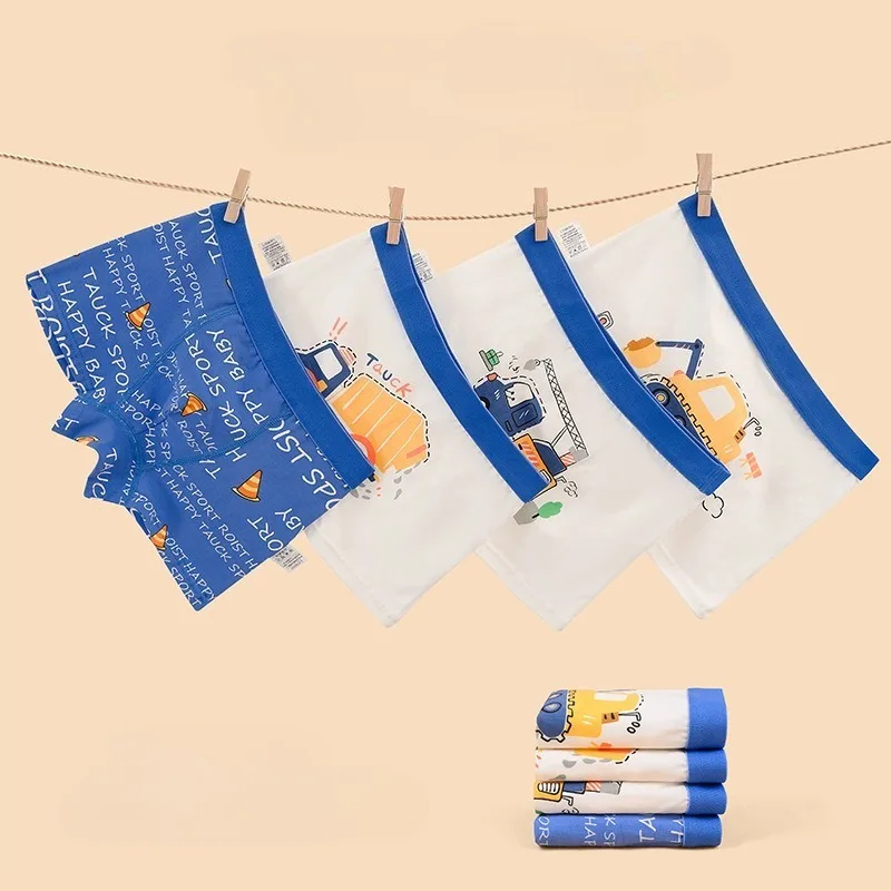 4PCS Kids Cotton Soft Antibacterial Panties for Boy Cute Excavator Pattern Underwear 3+y Young Child Breathable Comfort Knickers
4PCS Kids Cotton Soft Antibacterial Panties for Boy Cute Excavator Pattern Underwear 3+y Young Child Breathable Comfort Knickers