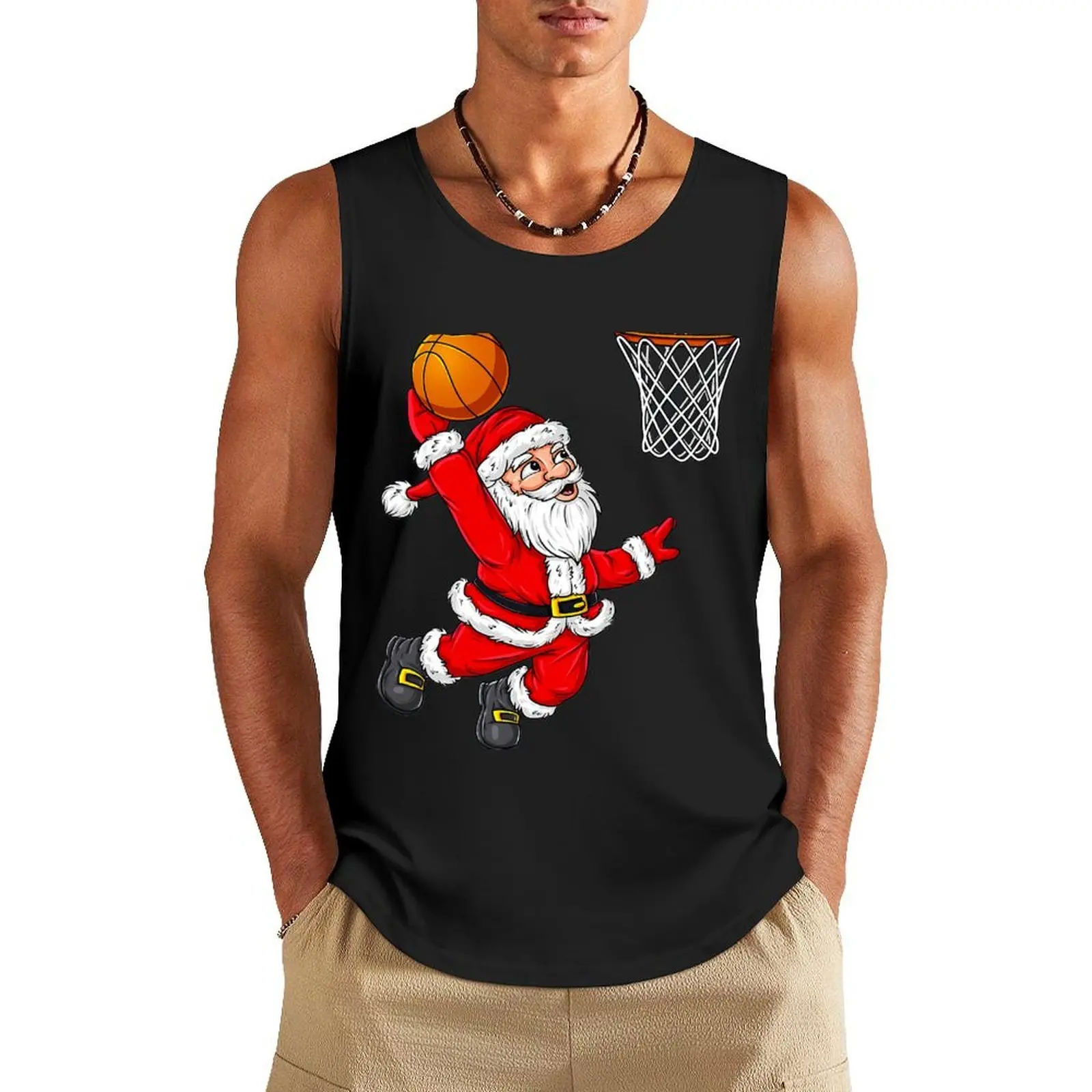 Christmas Santa Claus Dunking A Basketball Funny Xmas Tank Top Men's t-shirts men gym
Christmas Santa Claus Dunking A Basketball Funny Xmas Tank Top Men's t-shirts men gym