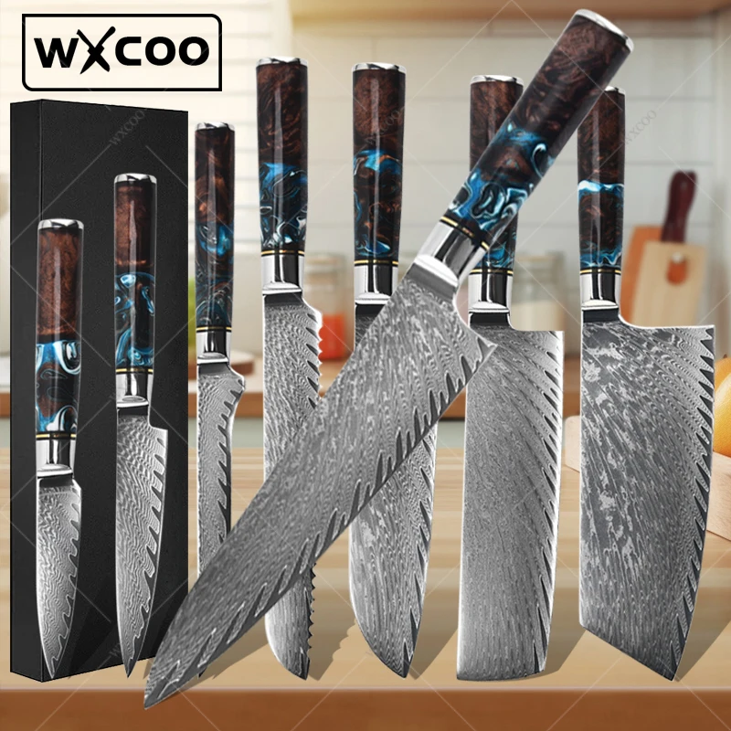 WXCOO Многофункциональный кухонный нож шеф-повара Острый нож для мясного мясника Дамасская сталь Китайский нож Ножи для нарезки фруктов и хлеба
WXCOO Многофункциональный кухонный нож шеф-повара Острый нож для мясного мясника Дамасская сталь Китайский нож Ножи для нарезки фруктов и хлеба