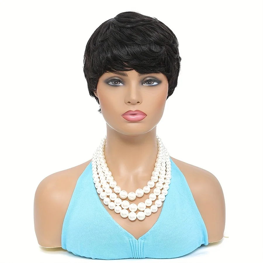 150% density 6inch natural black color 150% density short curly pixie cut human hair wig machine made remy hair for women
150% density 6inch natural black color 150% density short curly pixie cut human hair wig machine made remy hair for women