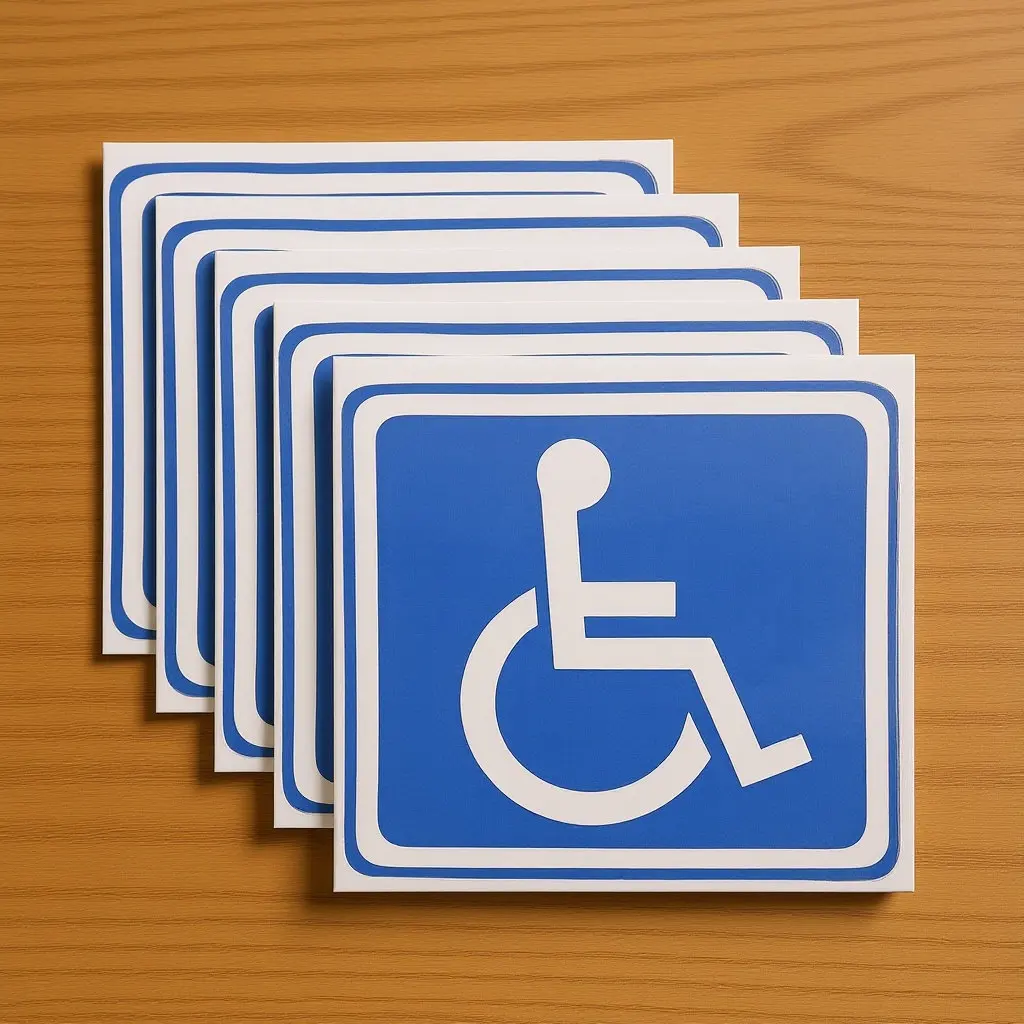 7Pcs Disabled Wheelchair Stickers Handicap Signs Self Adhesive Vinyl Decals for Car Bumper Window Door Handicap Parking Symbol
7Pcs Disabled Wheelchair Stickers Handicap Signs Self Adhesive Vinyl Decals for Car Bumper Window Door Handicap Parking Symbol