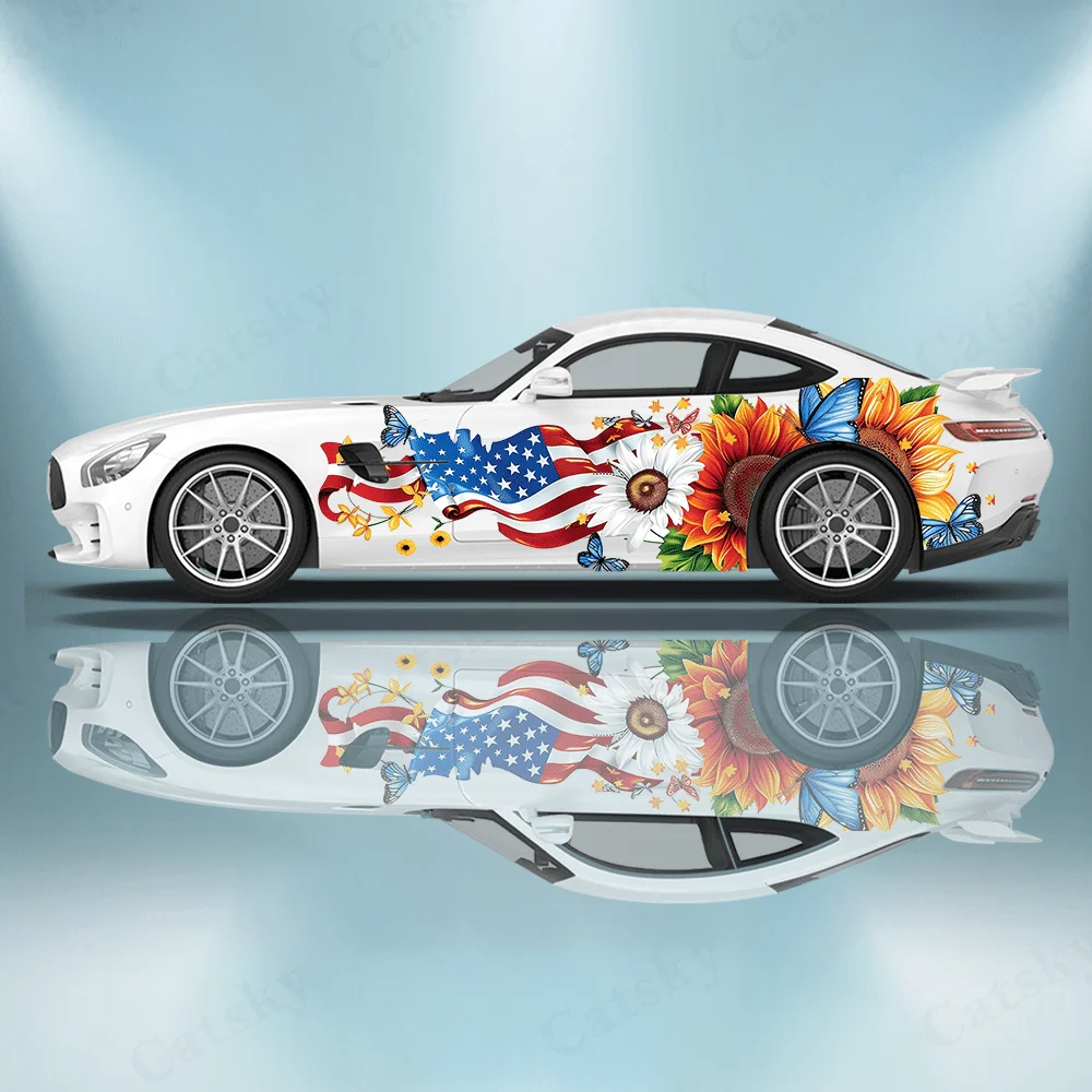 Sunflower and American Flag Car Decal Full Body Floral Decoration Covering Scratches Protect Car Decal Waterproof Car Vinyl Wrap
Sunflower and American Flag Car Decal Full Body Floral Decoration Covering Scratches Protect Car Decal Waterproof Car Vinyl Wrap