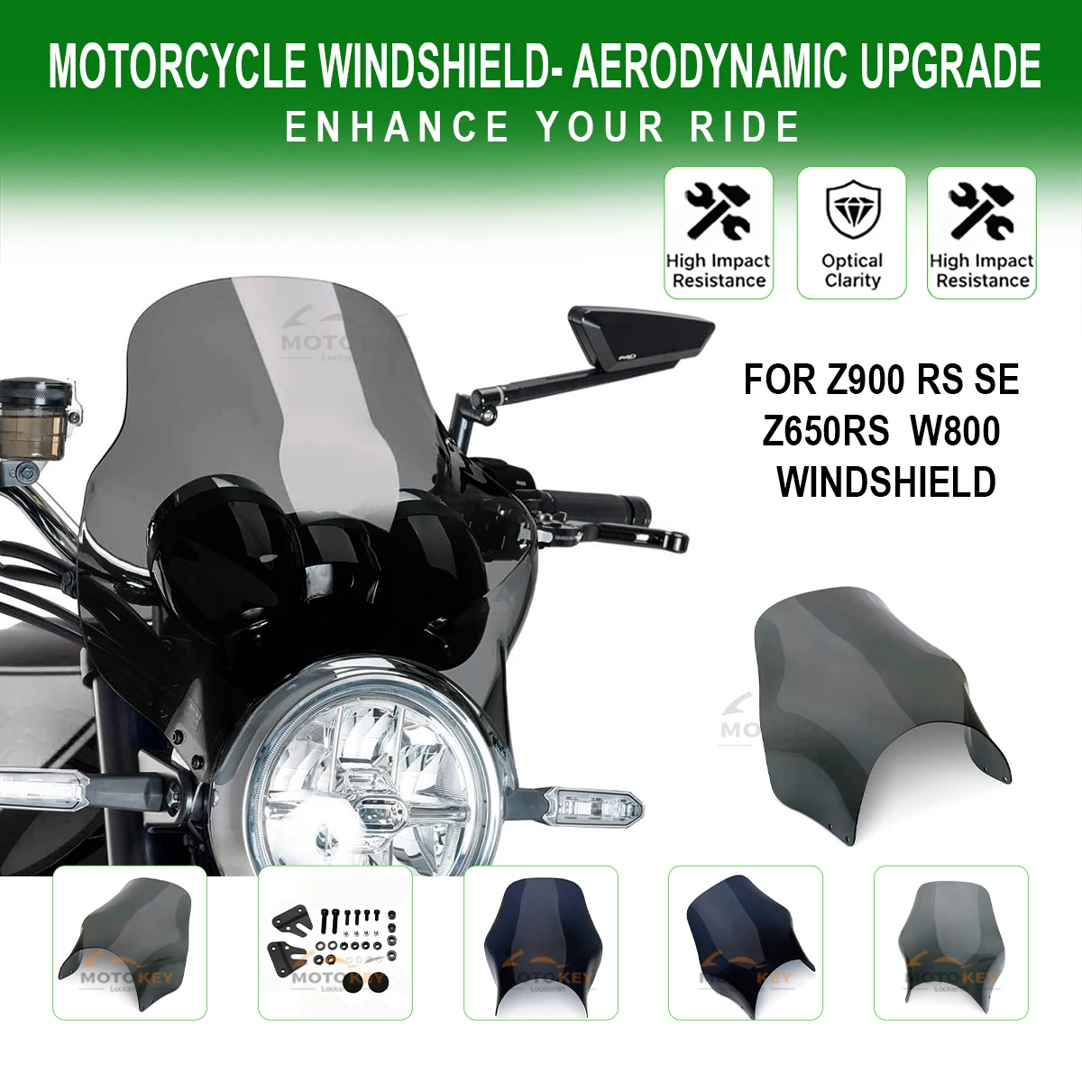 Ветрозащитный экран-дефлектор для мотоциклов Z650RS, Z900RS SE, Z900 RS, Z650, W800 - Ветрозащитная конструкция
Ветрозащитный экран-дефлектор для мотоциклов Z650RS, Z900RS SE, Z900 RS, Z650, W800 - Ветрозащитная конструкция