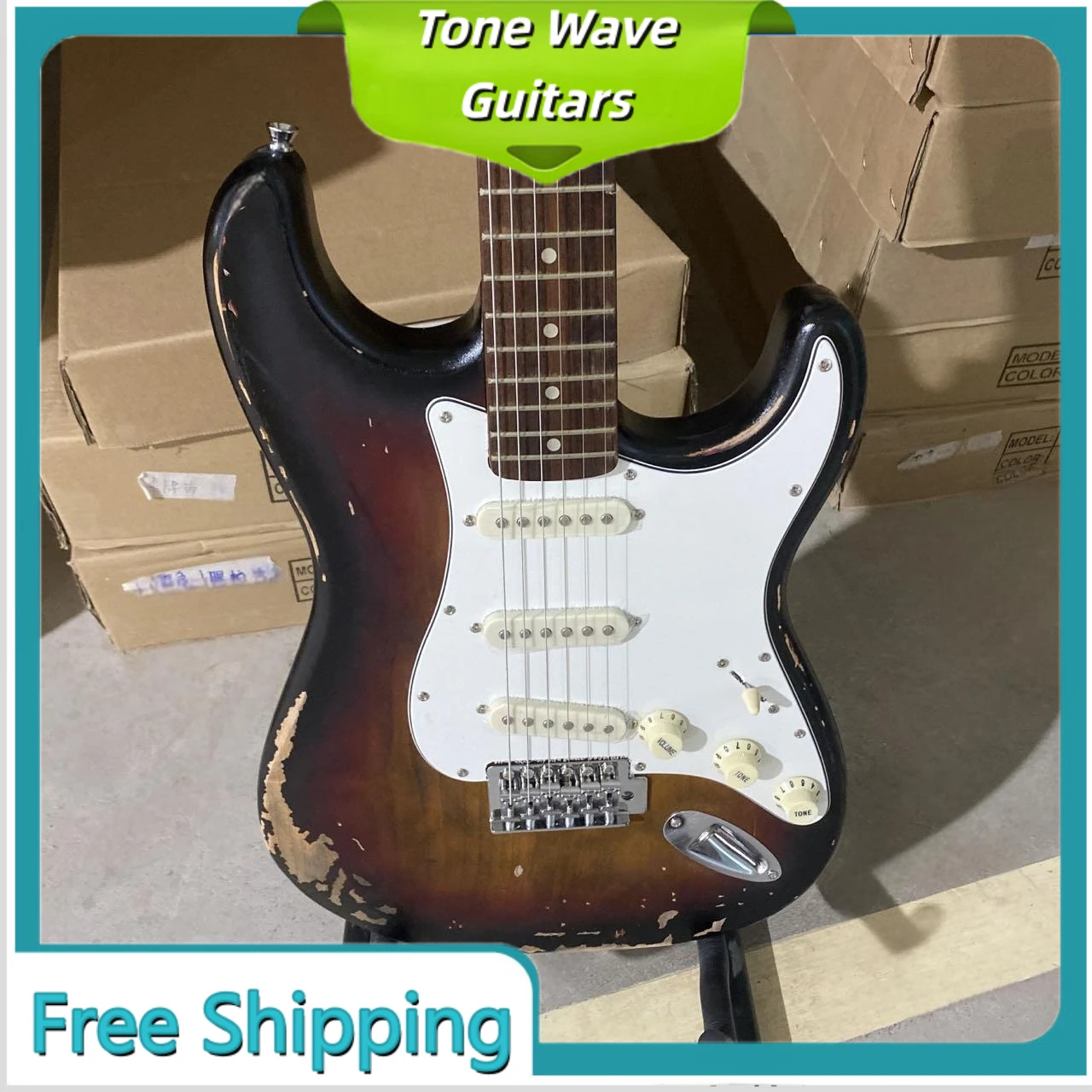 39 Inch Vintage Sunset ST Electric Guitar SSS Pickups Rosewood Neck Alder Body 21 Tone White Protective Board Classic Rock
39 Inch Vintage Sunset ST Electric Guitar SSS Pickups Rosewood Neck Alder Body 21 Tone White Protective Board Classic Rock