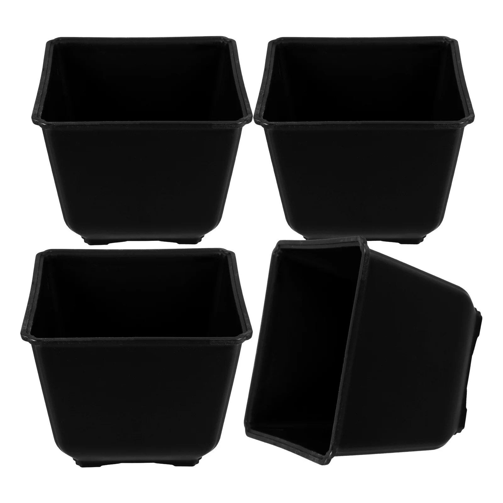 4Pcs Thickened Black Square Planters Small Succulent Pots Durable Indoor Outdoor Plastic Nursery Pots for Planting
4Pcs Thickened Black Square Planters Small Succulent Pots Durable Indoor Outdoor Plastic Nursery Pots for Planting