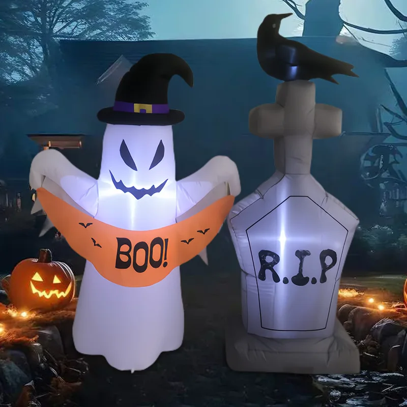 1.5M Halloween Inflatable Air Model Wearing Wizard Hat Ghost and Tombstone on Crow Horror
1.5M Halloween Inflatable Air Model Wearing Wizard Hat Ghost and Tombstone on Crow Horror