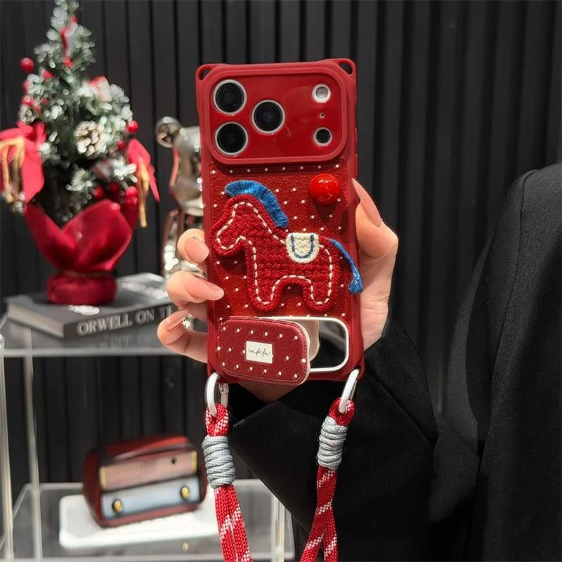 Red embroidery Ponny Cases for iPhone 17 16 15 14 13 12 Pro Max Case with Stand & Hand Strap Cute horse phone case 2026 model
Red embroidery Ponny Cases for iPhone 17 16 15 14 13 12 Pro Max Case with Stand & Hand Strap Cute horse phone case 2026 model