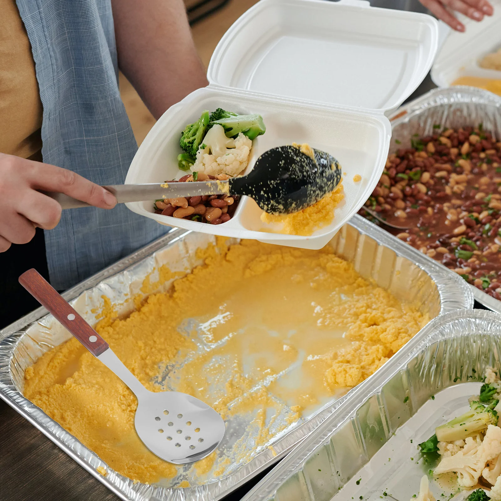 1 set 1 Set Wooden Handle Stainless Steel Slotted Spoon Strainer Kitchen Serving Utensil For Buffet Food Household Dinner Party
1 set 1 Set Wooden Handle Stainless Steel Slotted Spoon Strainer Kitchen Serving Utensil For Buffet Food Household Dinner Party