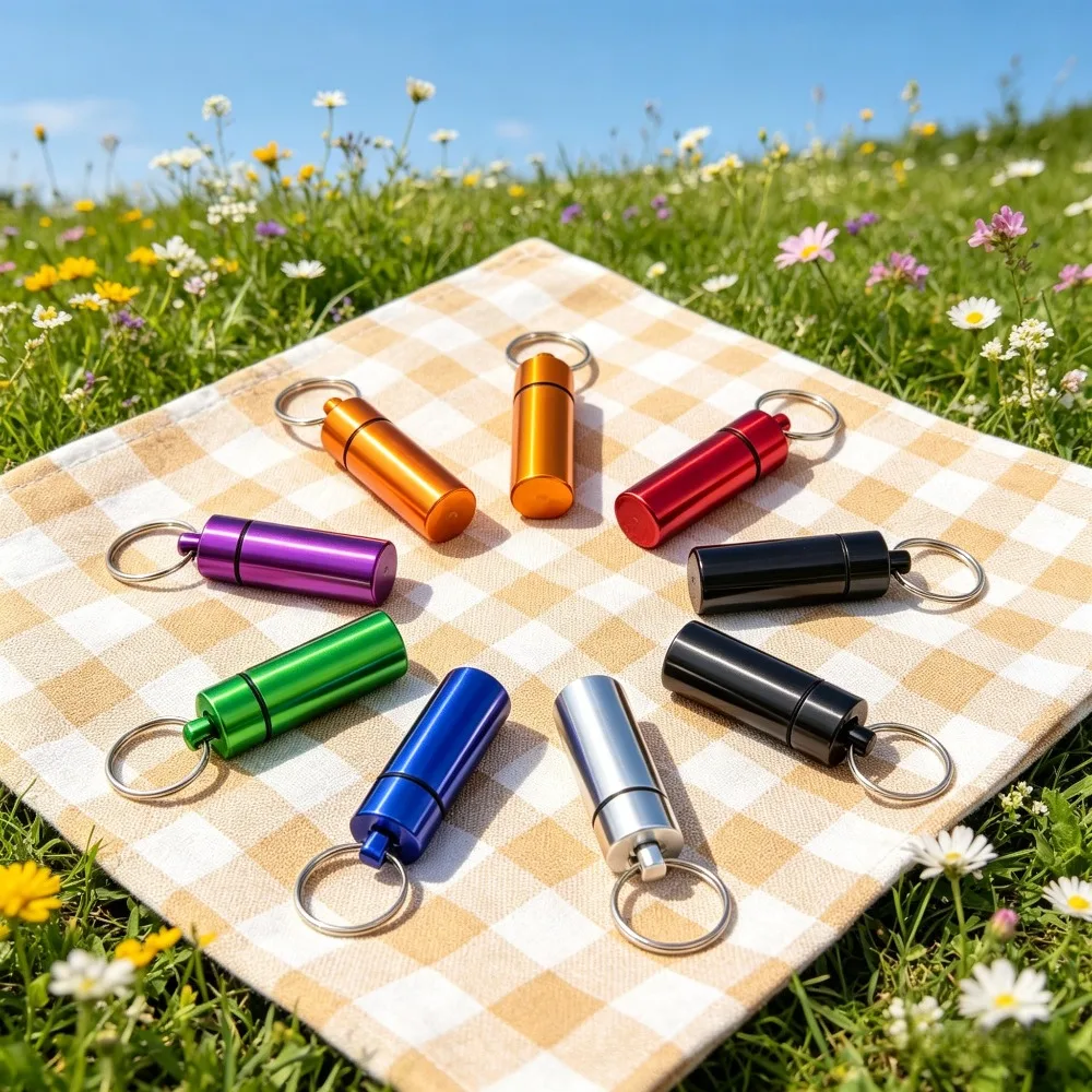 Mini Stainless Steel Waterproof Small Medicine Pill Bottle Outdoor Keychain Hanging Keyring Accessory Multiple Colors Travel Box
Mini Stainless Steel Waterproof Small Medicine Pill Bottle Outdoor Keychain Hanging Keyring Accessory Multiple Colors Travel Box