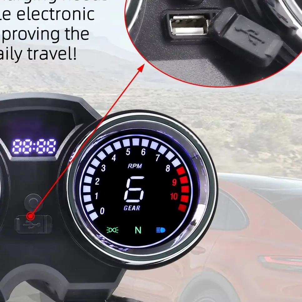Universal LCD Odometer Speedometer Meter Motorcycle Digital Board Instrument Moto Dashboard Hour Counter Tachometer with Gear
Universal LCD Odometer Speedometer Meter Motorcycle Digital Board Instrument Moto Dashboard Hour Counter Tachometer with Gear