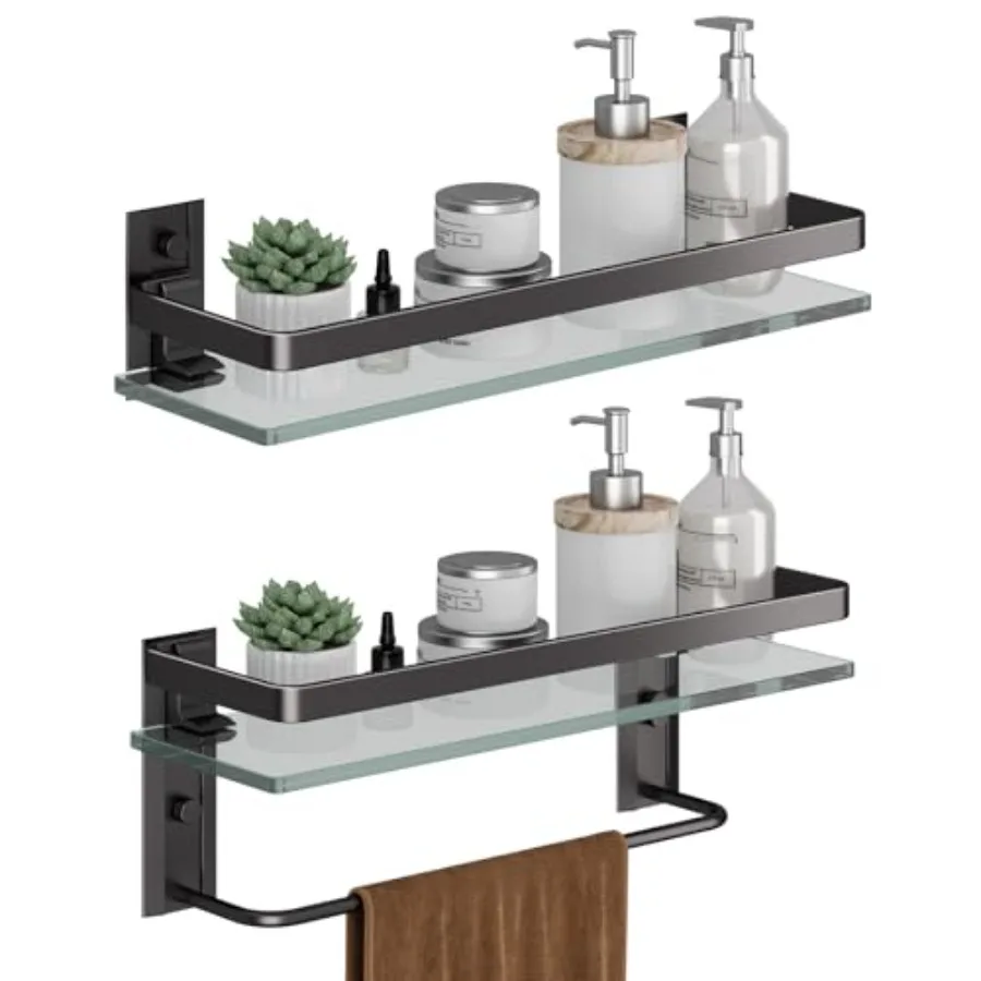 Danpoo Bathroom Shelves Wall Mounted, Clear Tempered Glass, Hand Towel Holder Matte
Danpoo Bathroom Shelves Wall Mounted, Clear Tempered Glass, Hand Towel Holder Matte