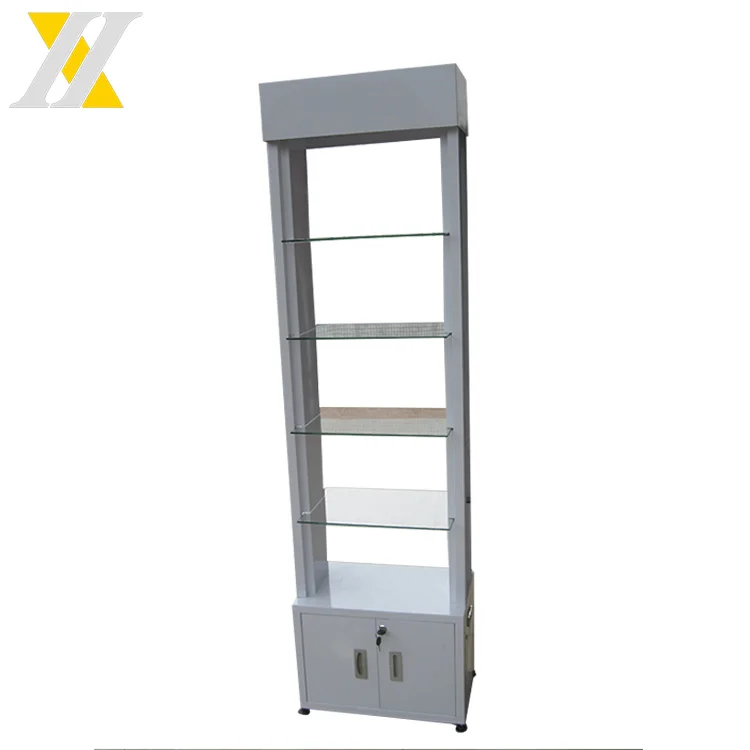 Shelves Display Rack with Cabinet Free Standing Glass Spray Paint Metal White Floor Standing Displaying Cosmetic, Light Items
Shelves Display Rack with Cabinet Free Standing Glass Spray Paint Metal White Floor Standing Displaying Cosmetic, Light Items