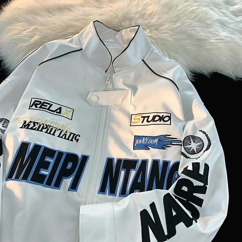 Men's Motorcycle Jaet PU Leather MA Pilot Jaet Hip Hop Racing Cotton Coat Spring Autumn Faionable Youth Loose Fit
Men's Motorcycle Jaet PU Leather MA Pilot Jaet Hip Hop Racing Cotton Coat Spring Autumn Faionable Youth Loose Fit