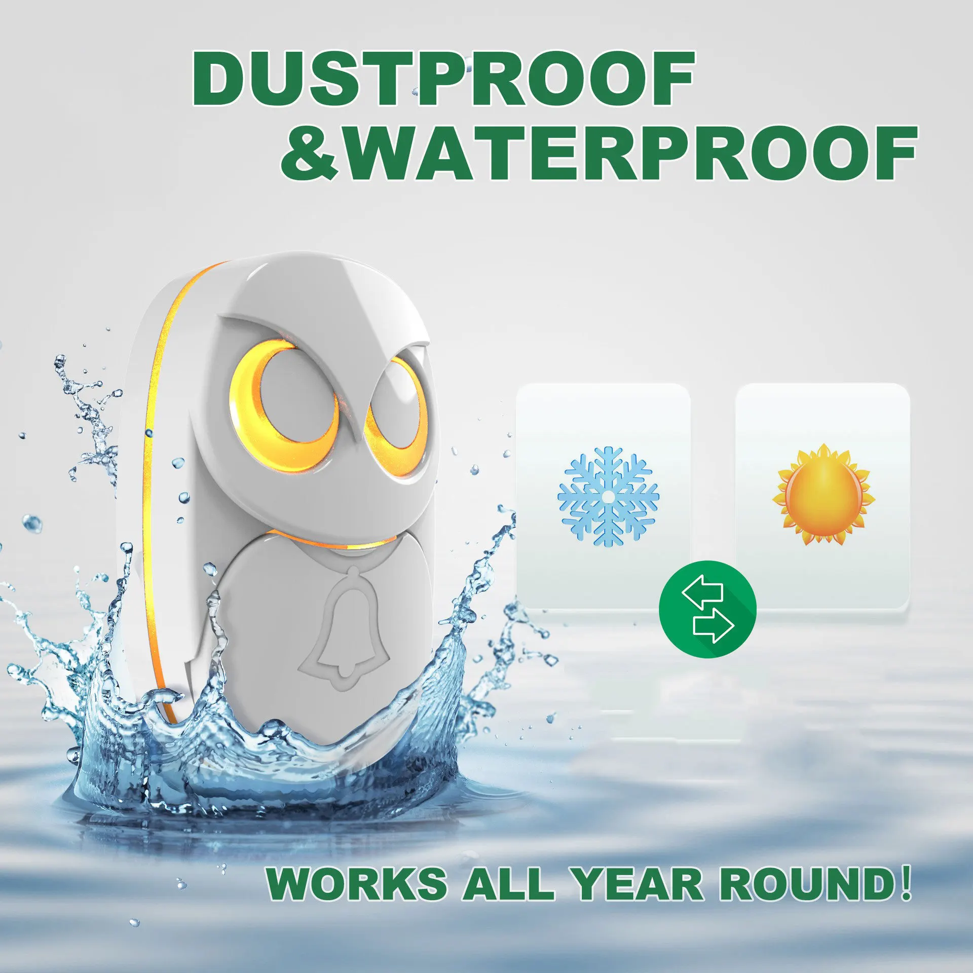 IP55 Waterproof Wireless Door Bell Long Detect Distance Wireless Doorbell Chime outdoor Home Intelligent Door Bell Chime
IP55 Waterproof Wireless Door Bell Long Detect Distance Wireless Doorbell Chime outdoor Home Intelligent Door Bell Chime