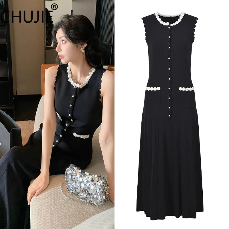 Women's French Lace Vest Dress 2025 - Floral Contrast Trim, Single-Breasted Pleated Design, Light Luxury Elegance
Women's French Lace Vest Dress 2025 - Floral Contrast Trim, Single-Breasted Pleated Design, Light Luxury Elegance