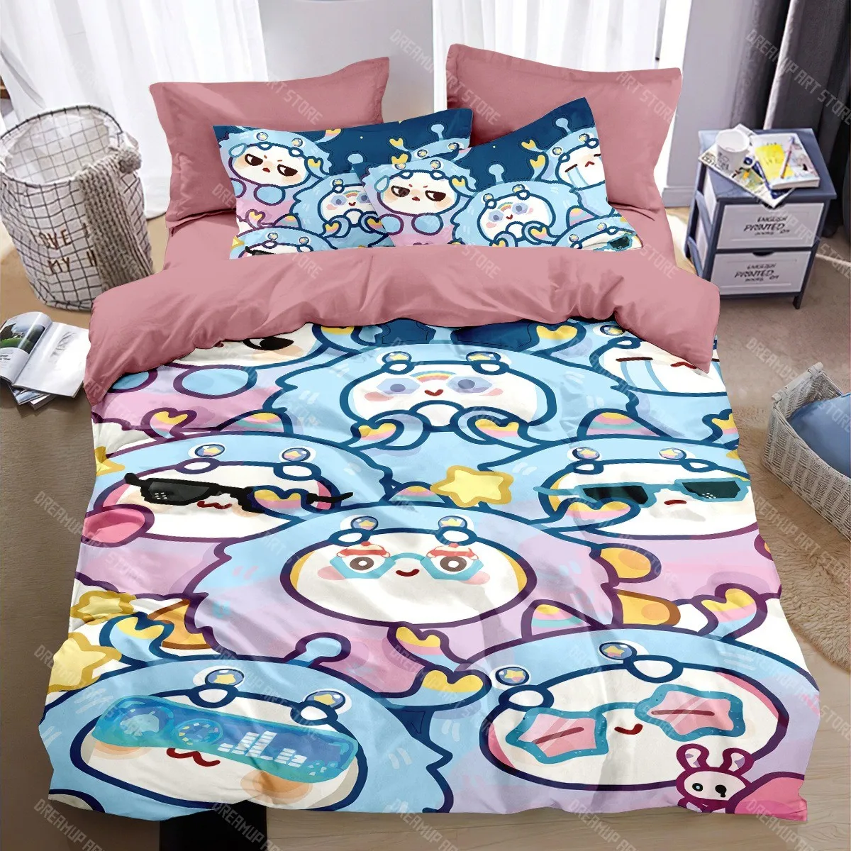 Cartoon Eggy 3D Printing Quilt Cover,Game Eggy Party Bedding Set Game Themed Children's Room Decoration Kit
Cartoon Eggy 3D Printing Quilt Cover,Game Eggy Party Bedding Set Game Themed Children's Room Decoration Kit