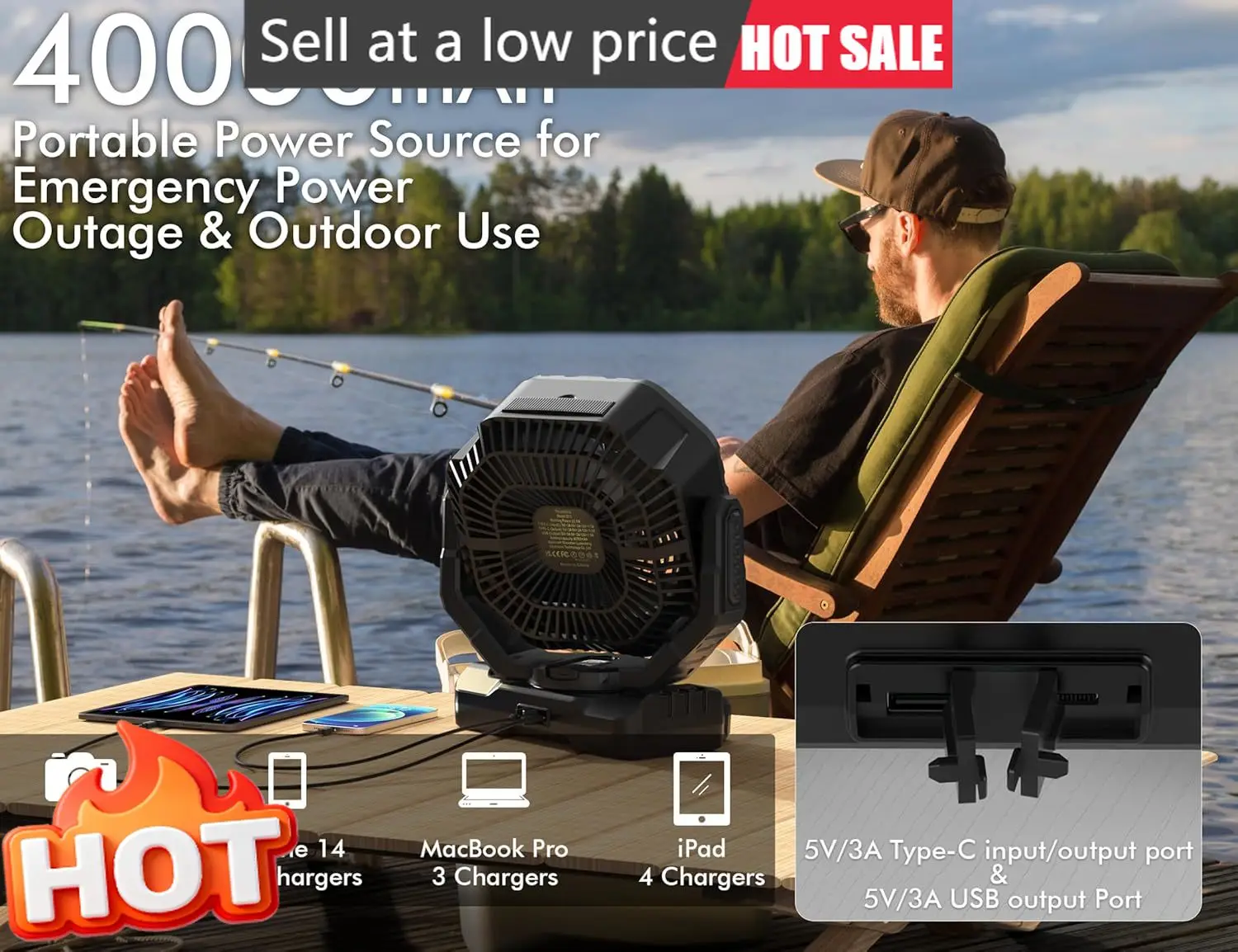 Rechargeable High Velocity Portable Camping Fan 40000mah Battery Operated With Remote Timer For Car Travel Rv Hurricane Emergenc
Rechargeable High Velocity Portable Camping Fan 40000mah Battery Operated With Remote Timer For Car Travel Rv Hurricane Emergenc