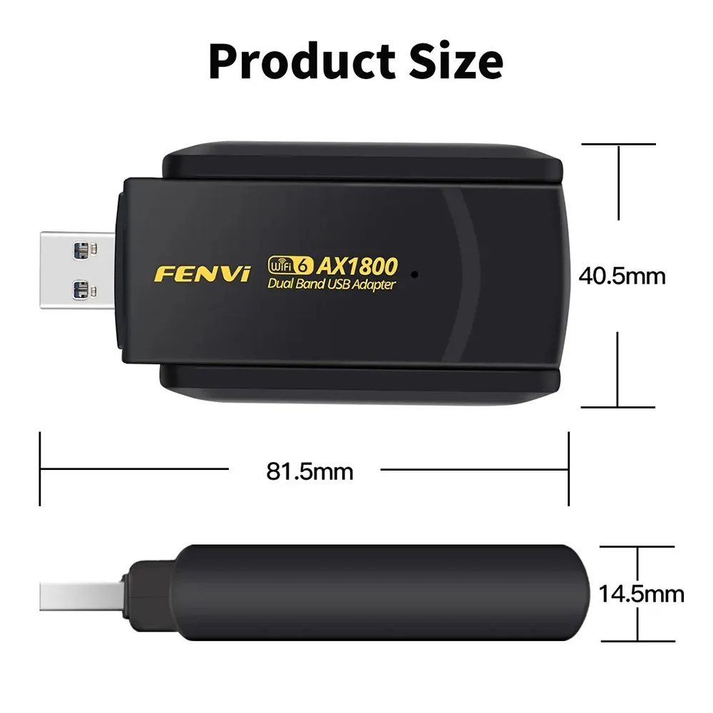 WiFi 6 AX1800 USB 3.0 Dongle Receiver MT7921 Dual Band 2.4G/5Ghz 1800Mbps Wireless Network Card WIFI Adapter For Laptop Desktop
WiFi 6 AX1800 USB 3.0 Dongle Receiver MT7921 Dual Band 2.4G/5Ghz 1800Mbps Wireless Network Card WIFI Adapter For Laptop Desktop
