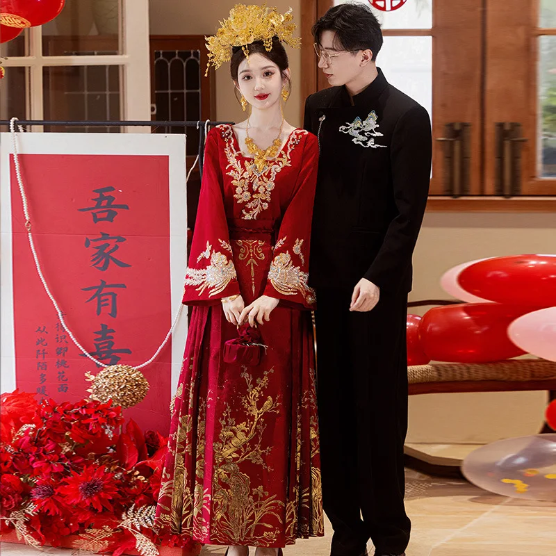 Костюм с юбкой в виде конского лица, новинка 2024, древняя китайская одежда, маленькое повседневное носимое обручальное платье-тост, свадебное платье
Костюм с юбкой в виде конского лица, новинка 2024, древняя китайская одежда, маленькое повседневное носимое обручальное платье-тост, свадебное платье