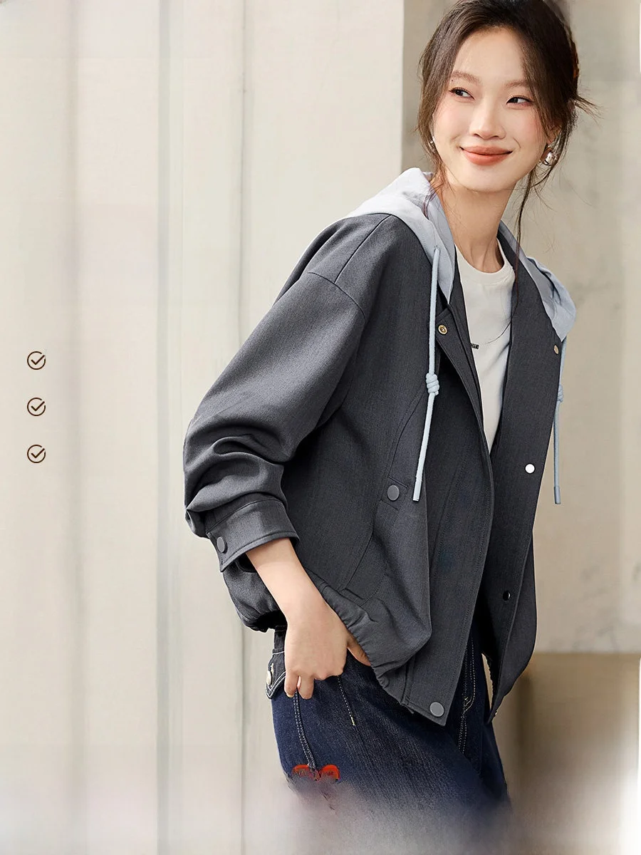 Подорожная шапка Jaet Fem Splicing oulder Sve Elastic Hem Универсальное лоскутное пальто с капюшоном из полиэстера и спандекса
Подорожная шапка Jaet Fem Splicing oulder Sve Elastic Hem Универсальное лоскутное пальто с капюшоном из полиэстера и спандекса