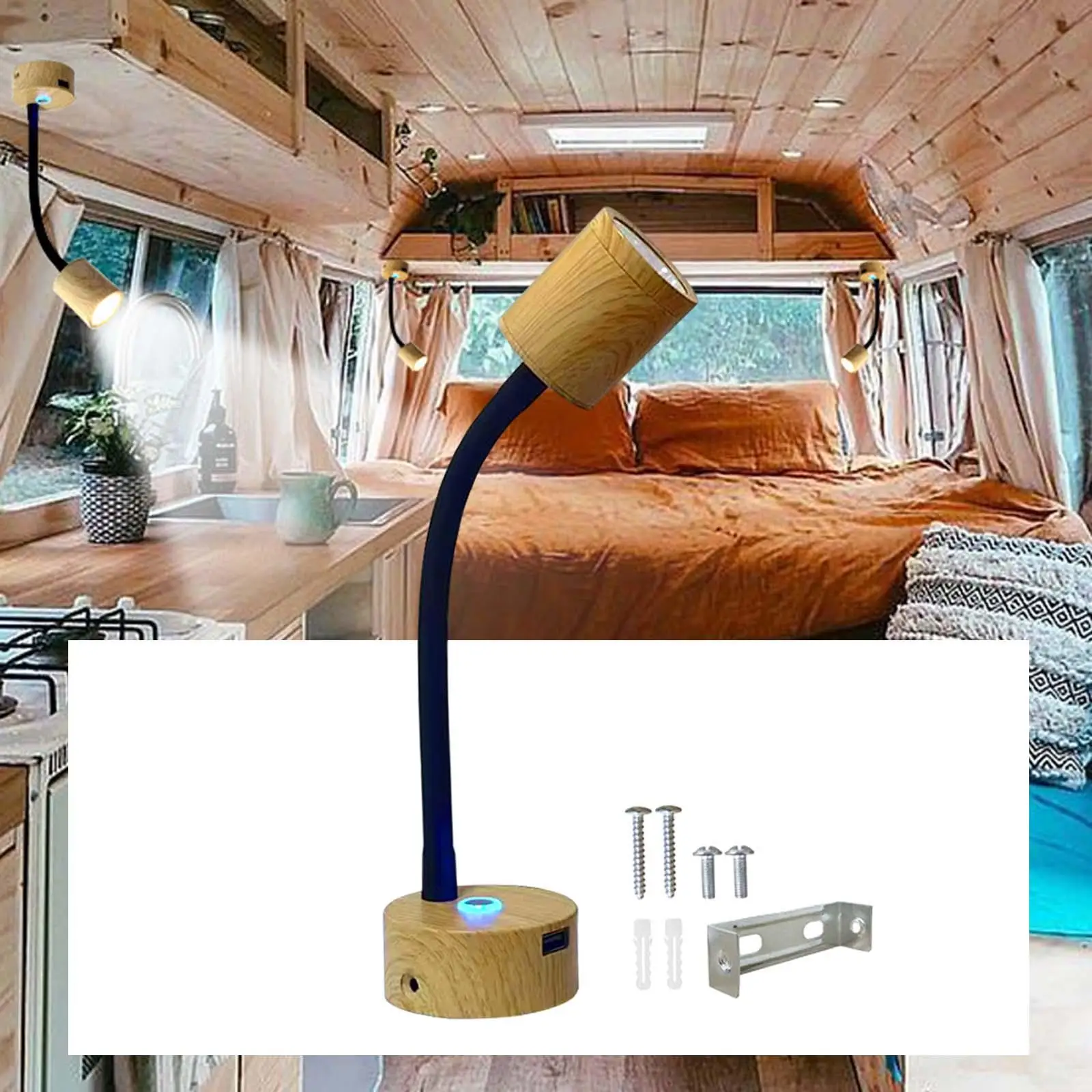 Motorhome LED reading light with USB charging port, spotlight for boats and
Motorhome LED reading light with USB charging port, spotlight for boats and