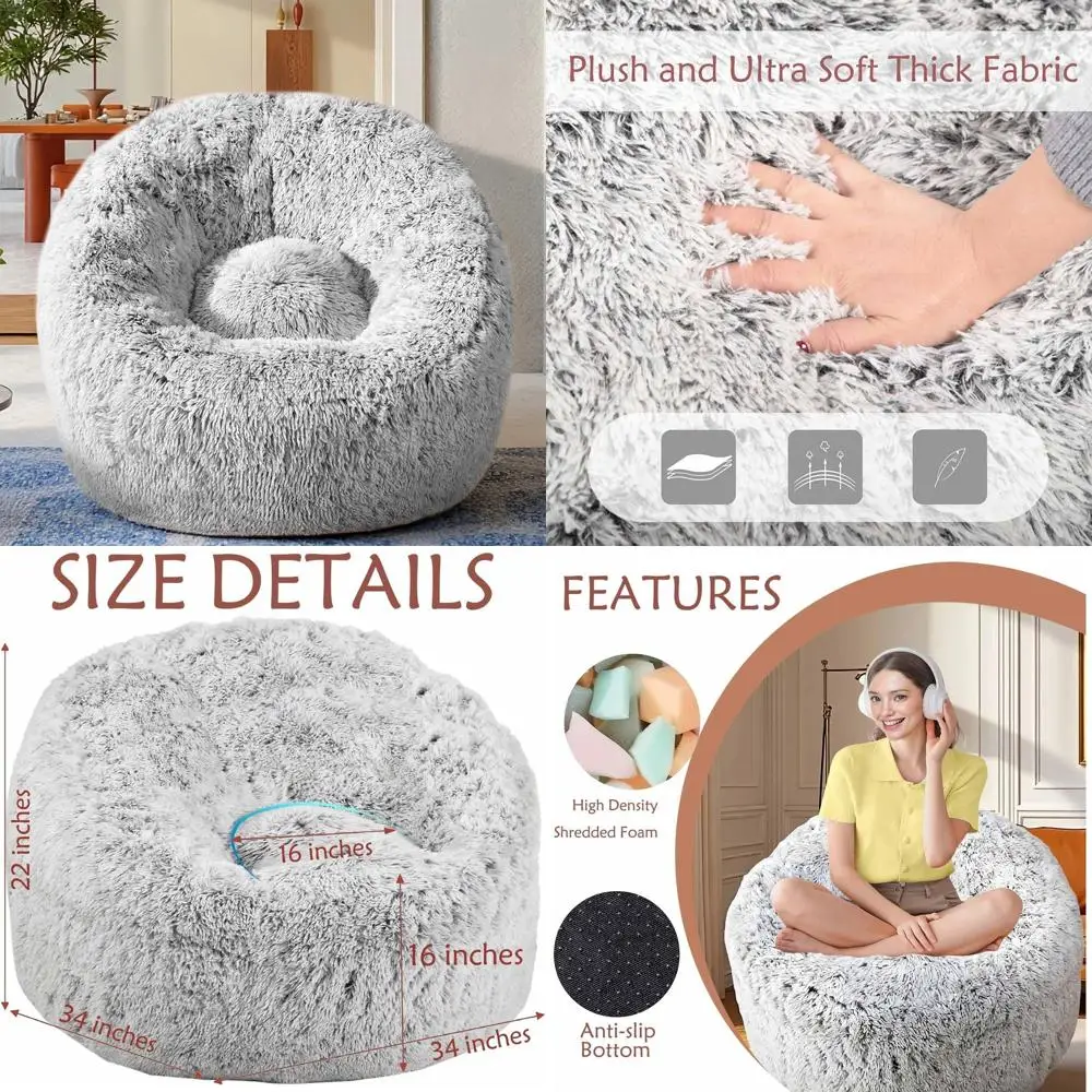 Ультрамягкое кресло-мешок из пены с эффектом памяти для всех возрастов - идеально подходит для гостиных, спален и общежитий, серое
Ультрамягкое кресло-мешок из пены с эффектом памяти для всех возрастов - идеально подходит для гостиных, спален и общежитий, серое