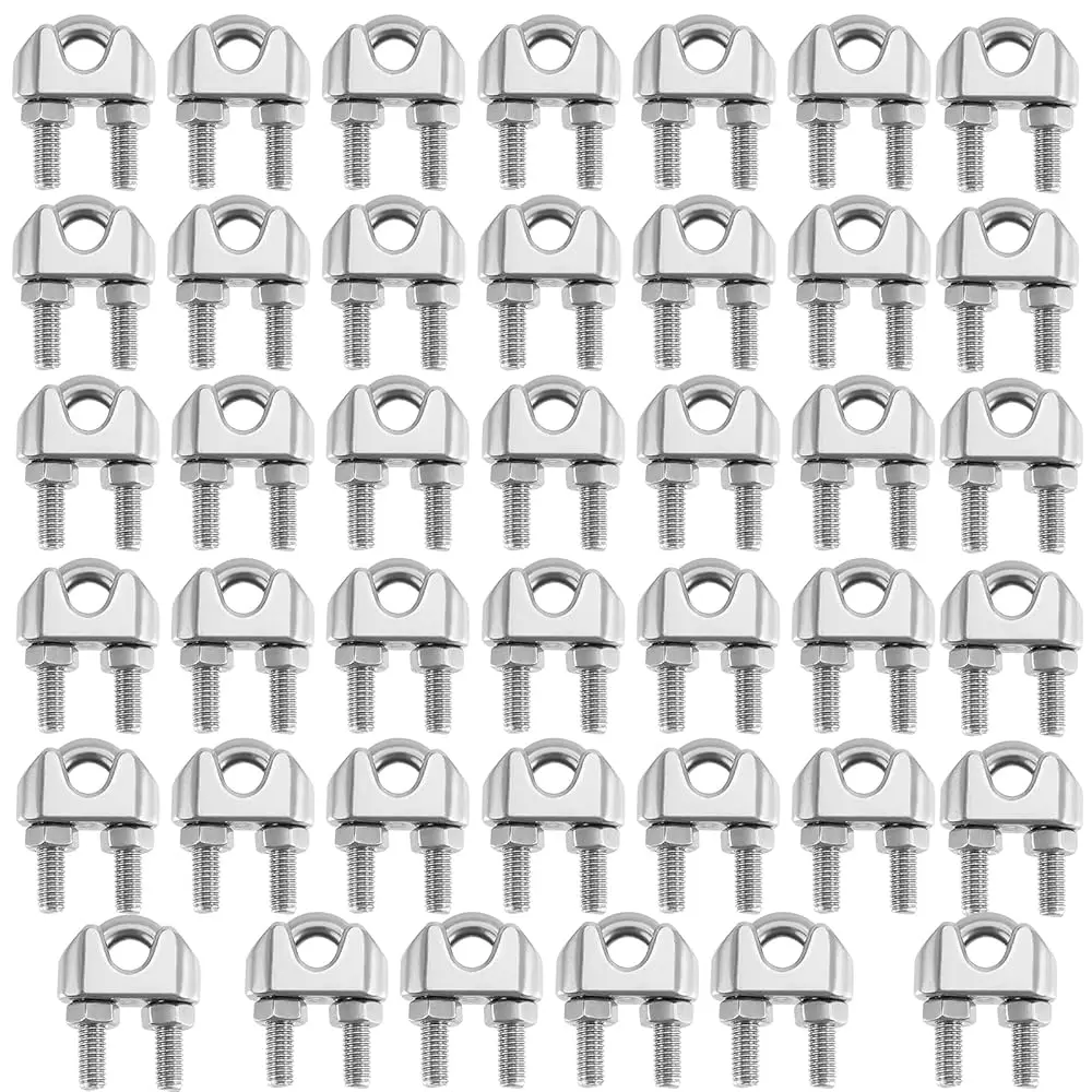 40 Pack 1/4 Inch M6 Wire Rope Cable Clip Clamp, 304 Stainless Steel Wire Rope Clip U Bolt Saddle Fastener for 1/4 Wire Cable
40 Pack 1/4 Inch M6 Wire Rope Cable Clip Clamp, 304 Stainless Steel Wire Rope Clip U Bolt Saddle Fastener for 1/4 Wire Cable