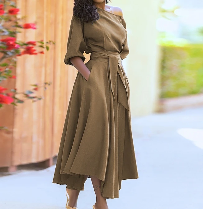 Fashion Dresses for Women 2023 Autumn Casual Lace Up Waist Style Solid Pocket Design Dress Female Clothing Vestidos Ladies
Fashion Dresses for Women 2023 Autumn Casual Lace Up Waist Style Solid Pocket Design Dress Female Clothing Vestidos Ladies