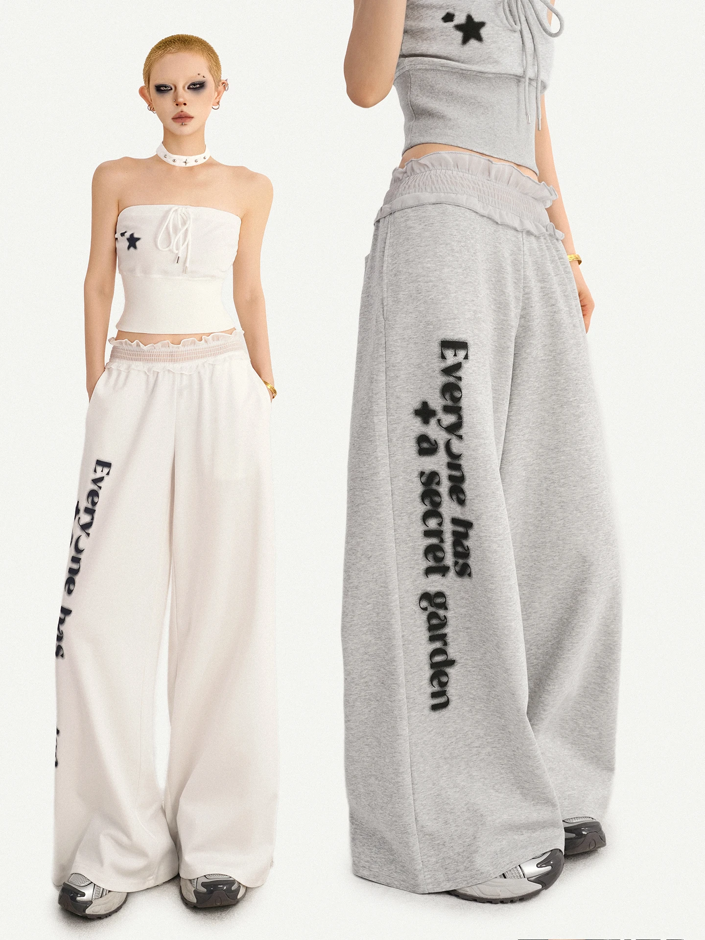 American Girl Style Letter Print Wide Leg Pants Women's Loose Drape Casual Sports Long Trousers Straight Cut Loose Fit
American Girl Style Letter Print Wide Leg Pants Women's Loose Drape Casual Sports Long Trousers Straight Cut Loose Fit