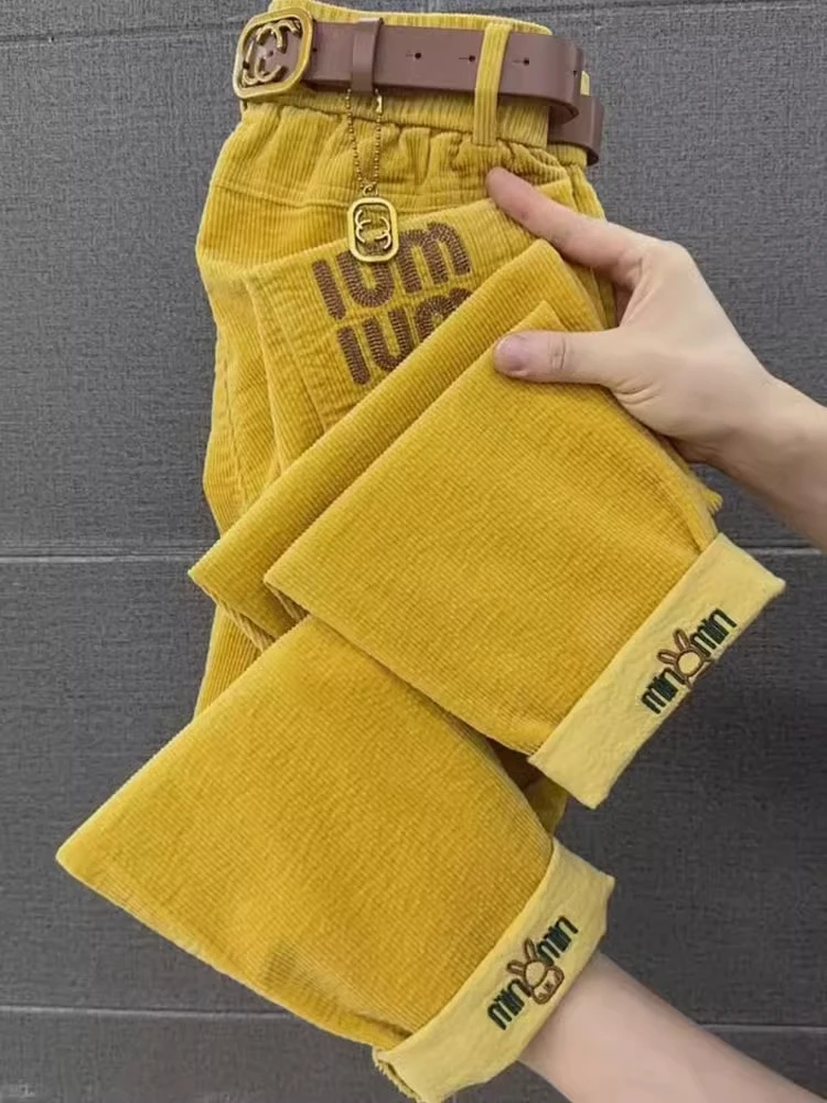 Solid Color Harem Pants 2025 Spring Autumn Corduroy Nine Point Pants Korean Chic High Waist Casual Straight-Leg Trousers Women
Solid Color Harem Pants 2025 Spring Autumn Corduroy Nine Point Pants Korean Chic High Waist Casual Straight-Leg Trousers Women