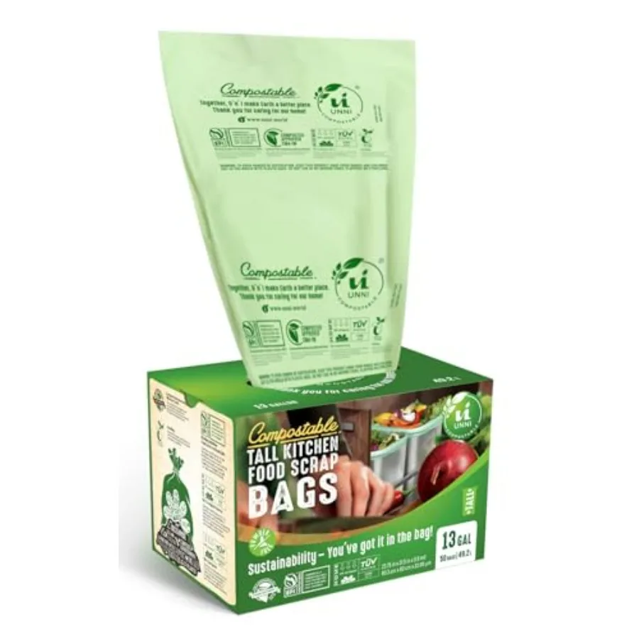 Compostable Trash Bags, 1/ 9.2 L,,Extra Thick 0.9 Mil Tall Kitchen Food Scrap Bin Liners, Certified by BPI, CMA and OK compost
Compostable Trash Bags, 1/ 9.2 L,,Extra Thick 0.9 Mil Tall Kitchen Food Scrap Bin Liners, Certified by BPI, CMA and OK compost