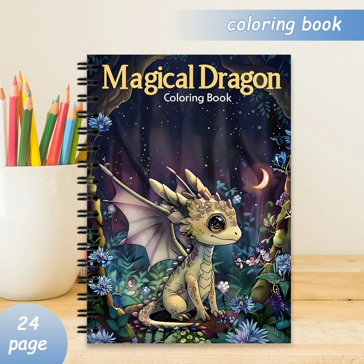 A4 Spiral Bound Dragon Coloring Book for Adults 24 Pages Mythical Beast Scenes Stress Relief Relaxation Gift
A4 Spiral Bound Dragon Coloring Book for Adults 24 Pages Mythical Beast Scenes Stress Relief Relaxation Gift