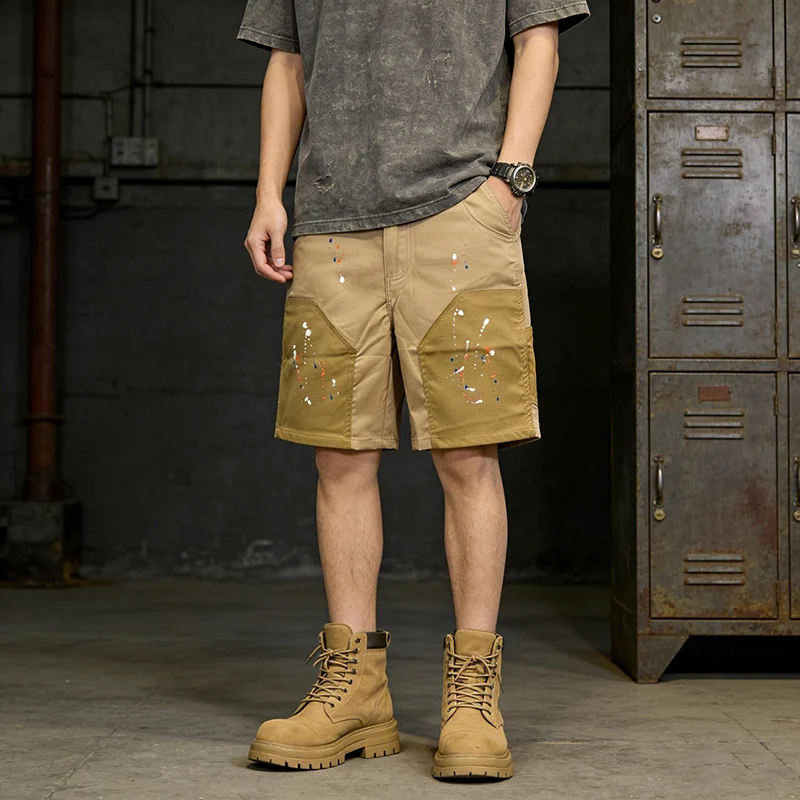 Men Spliced Color Blocking Denim Short Pants Trend Loose Straight Leg Cargo Pants Male Summer Lightweight Wear Resistant Jeans
Men Spliced Color Blocking Denim Short Pants Trend Loose Straight Leg Cargo Pants Male Summer Lightweight Wear Resistant Jeans
