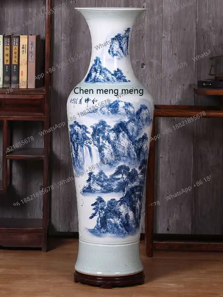 Jingdezhen ceramics, large vase floor-to-ceiling living room TV cabinet vase hotel entrance ornament
Jingdezhen ceramics, large vase floor-to-ceiling living room TV cabinet vase hotel entrance ornament