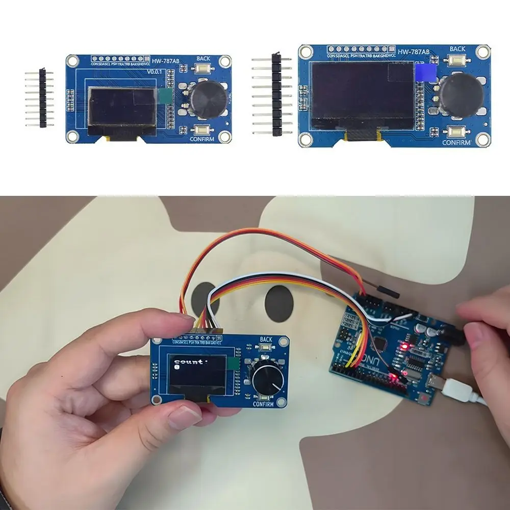 SSD1306 OLED Display Screen 1.3/0.96inch 128*64 EC11 Rotary Encoder Module IIC Interface Combination Module Electronic Projects
SSD1306 OLED Display Screen 1.3/0.96inch 128*64 EC11 Rotary Encoder Module IIC Interface Combination Module Electronic Projects