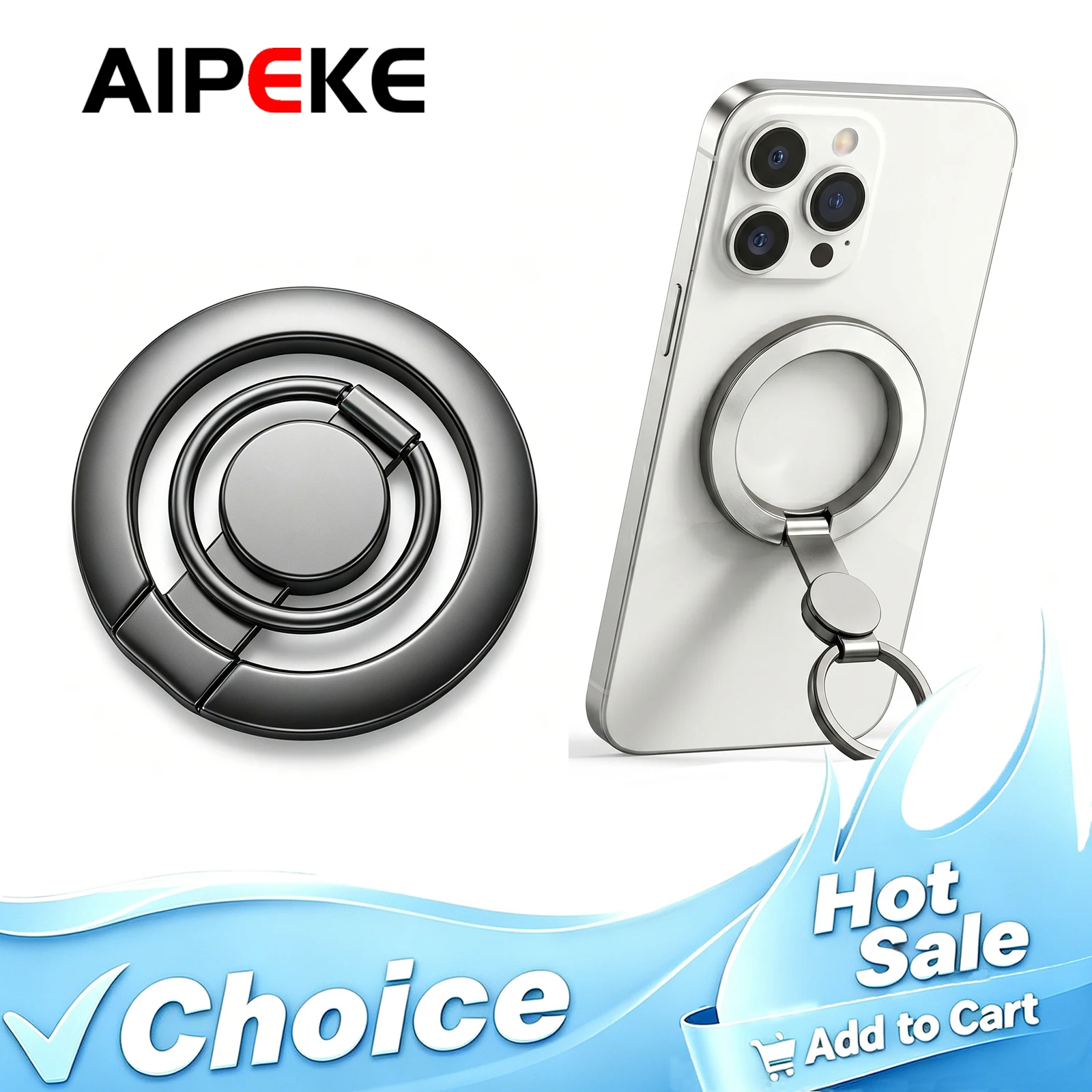AIPEKE Magnetic Phone Ring Holder Stand Fidget Spinner for MagSafe 360° Grip Mount for iPhone 17 16 15 14 13 Pro Max Samsung
AIPEKE Magnetic Phone Ring Holder Stand Fidget Spinner for MagSafe 360° Grip Mount for iPhone 17 16 15 14 13 Pro Max Samsung