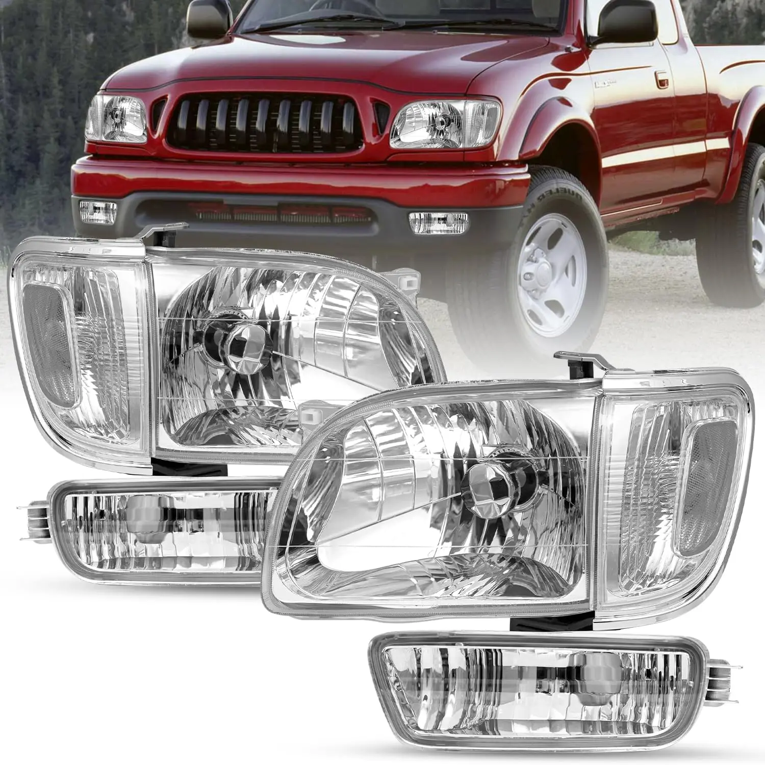 Фара в сборе подходит для Toyota Tacoma 2001-2004 годов с контролем бампера и стороной пассажира (хромированный корпус с прозрачным отражателем
Фара в сборе подходит для Toyota Tacoma 2001-2004 годов с контролем бампера и стороной пассажира (хромированный корпус с прозрачным отражателем