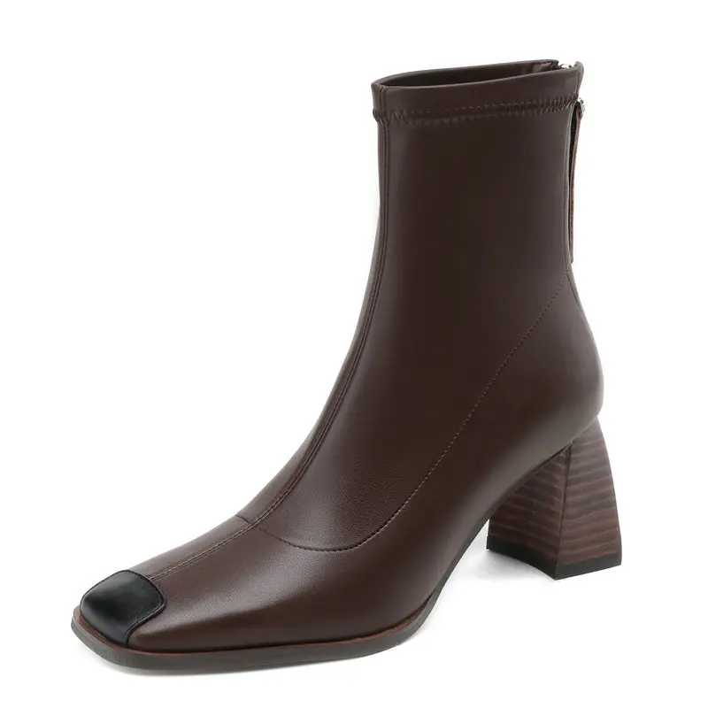 Office Lady Basic Women Ankle Boots Thick Heels Square Toe Genuine Leather Shoes Woman Autumn Winter Working Short Boots
Office Lady Basic Women Ankle Boots Thick Heels Square Toe Genuine Leather Shoes Woman Autumn Winter Working Short Boots