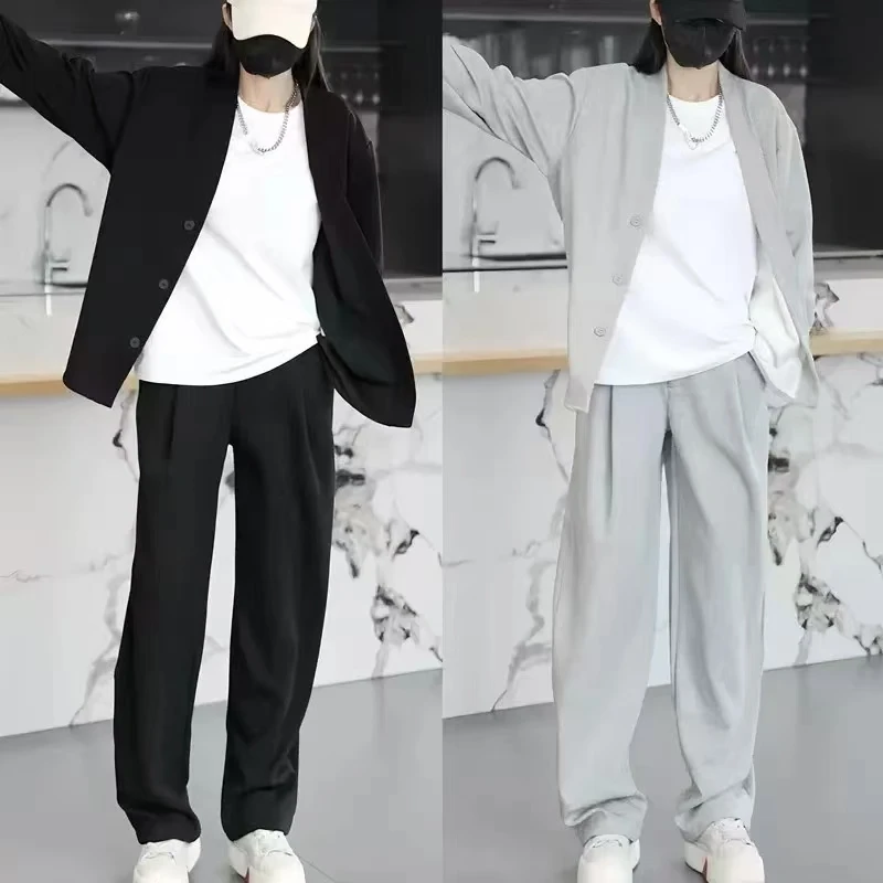Zhen Bing Rui Chi Men's Fashion Retro Lazy Two-Piece Set Open Cardigan Loose Casual Versatile Pleated Casual Pants Set
Zhen Bing Rui Chi Men's Fashion Retro Lazy Two-Piece Set Open Cardigan Loose Casual Versatile Pleated Casual Pants Set