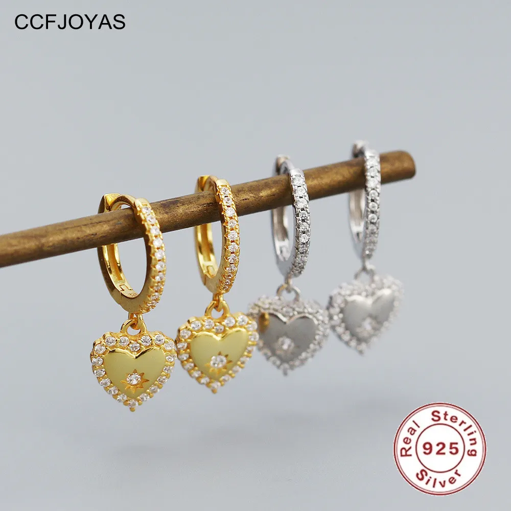 CCFJOYAS 8.5mm 925 Sterling Silver Heart Inlaid Zircon Hoop Earrings for Women European and American Light Luxury Fine Jewelry
CCFJOYAS 8.5mm 925 Sterling Silver Heart Inlaid Zircon Hoop Earrings for Women European and American Light Luxury Fine Jewelry