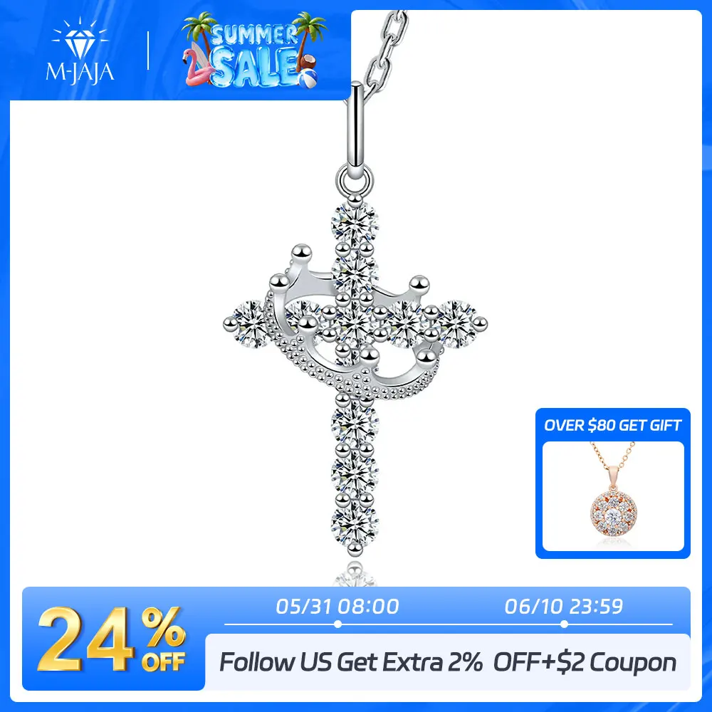 M-JAJA Moissanite Rotatable Crown Cross Pendant Necklace for Women S925 Silver Jewelry Christian Party Jewelry Prayer Fine Gift
M-JAJA Moissanite Rotatable Crown Cross Pendant Necklace for Women S925 Silver Jewelry Christian Party Jewelry Prayer Fine Gift