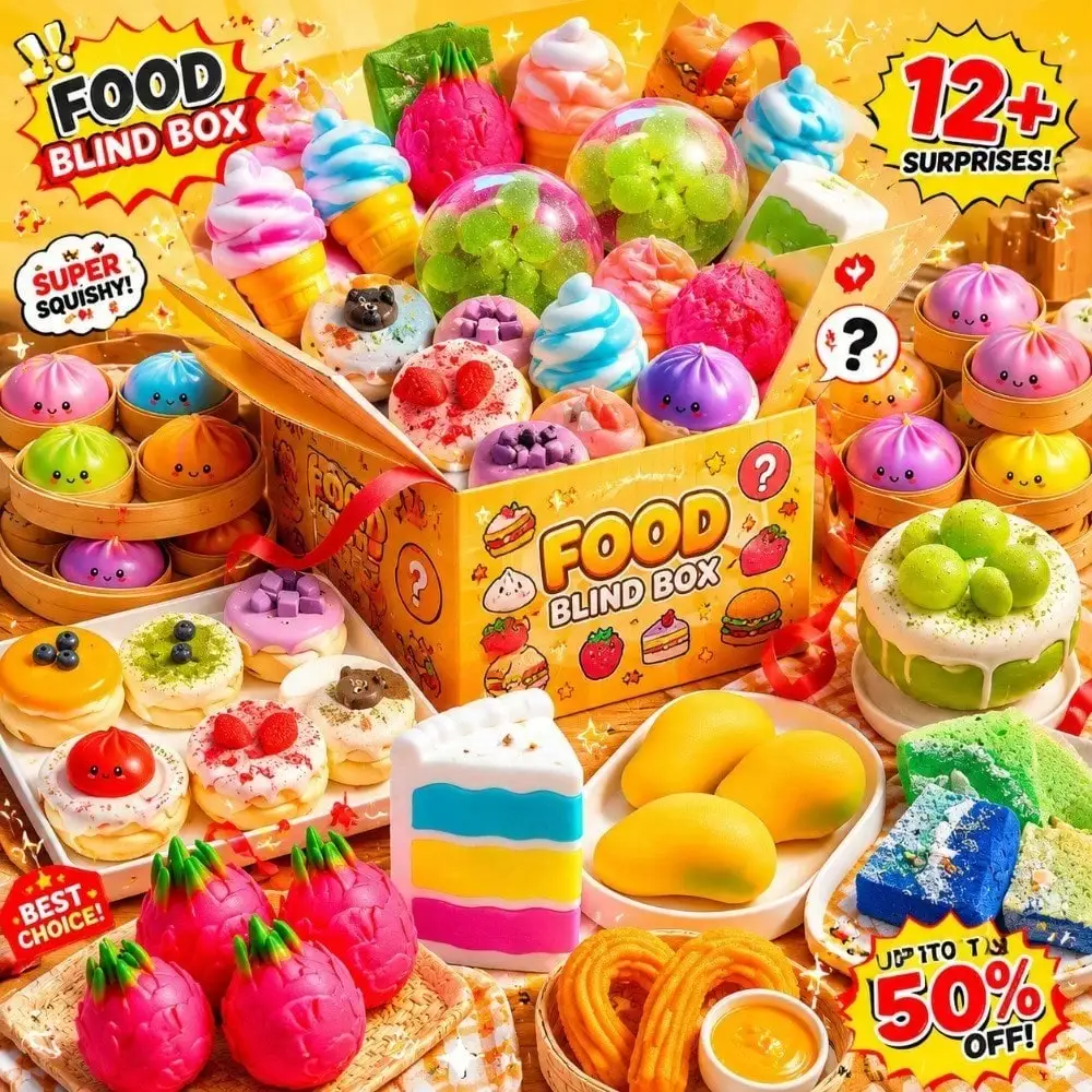 Movie Night Just Got Squishier Mystery Blind Box, 1 Random Slow Rise Kawaii Food Squishy Toy, Assorted Donut, Ice Cream, Pizza, Burger, Sushi, Taco & Popcorn Squeeze Fidget Toy, Anxiety Relief Calming Sensory Stress Relief Decompression Gift for Kids
Movie Night Just Got Squishier Mystery Blind Box, 1 Random Slow Rise Kawaii Food Squishy Toy, Assorted Donut, Ice Cream, Pizza, Burger, Sushi, Taco & Popcorn Squeeze Fidget Toy, Anxiety Relief Calming Sensory Stress Relief Decompression Gift for Kids