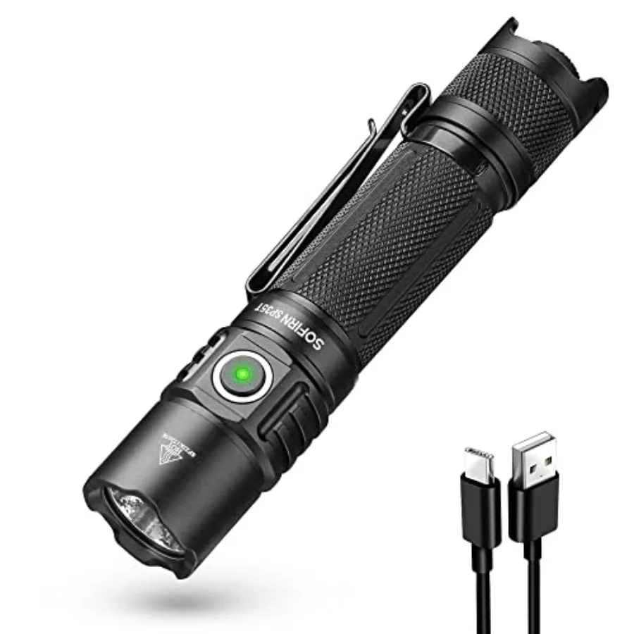 SP35T Tactical Flashlight, 3800 Lumens Super Bright Pocket LED Flashlight Rechargeable with Dual Switch, IPX8 Water Resistance,
SP35T Tactical Flashlight, 3800 Lumens Super Bright Pocket LED Flashlight Rechargeable with Dual Switch, IPX8 Water Resistance,