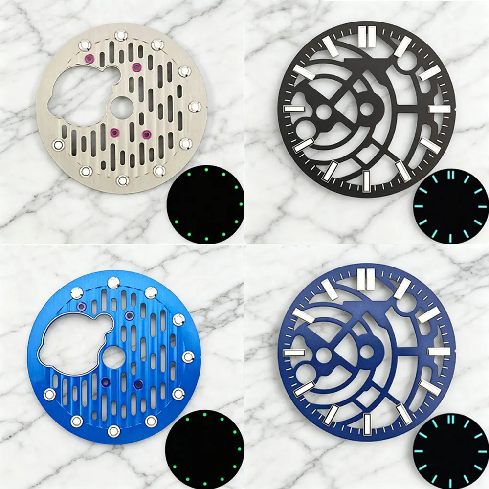 High quality 28.5mm hollowed out watch dial C3 lumiouns suitable for NH38 NH70 automatic mechanical movement modification watch
High quality 28.5mm hollowed out watch dial C3 lumiouns suitable for NH38 NH70 automatic mechanical movement modification watch
