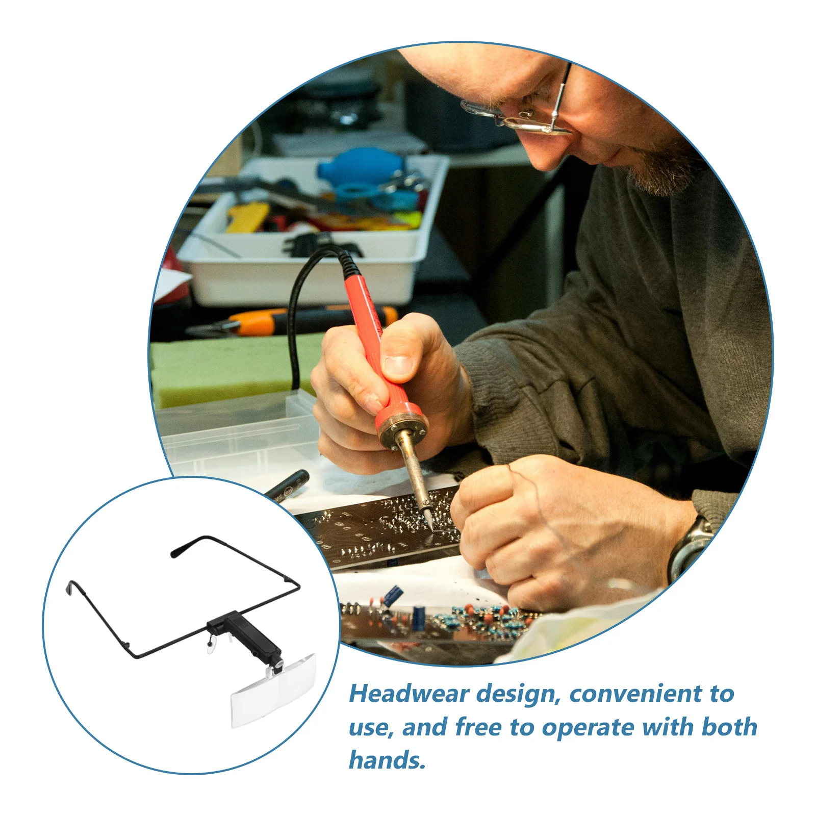 Head Mounted Magnifying Glass for Circuit Board Clock Repair Hd Lens with LED Light Hands Free Illuminated Eyewear for Close
Head Mounted Magnifying Glass for Circuit Board Clock Repair Hd Lens with LED Light Hands Free Illuminated Eyewear for Close