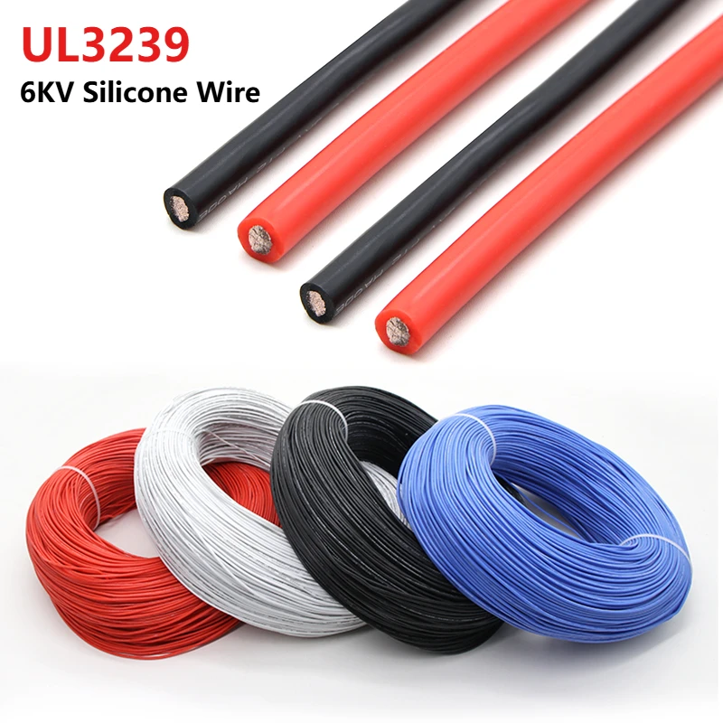 1/5/10M UL3239 6KV Soft Silicone Wire 22 20 18 16 14 AWG Flexible High Temperature Cable 6000V High Voltage Tinned Copper Wires
1/5/10M UL3239 6KV Soft Silicone Wire 22 20 18 16 14 AWG Flexible High Temperature Cable 6000V High Voltage Tinned Copper Wires