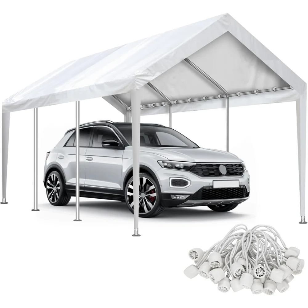 10'x20' Replacement Cover, Waterproof & UV Protected Garage Top Tarp Shelter Cover with Ball Bungee Cords, Car Co
10'x20' Replacement Cover, Waterproof & UV Protected Garage Top Tarp Shelter Cover with Ball Bungee Cords, Car Co