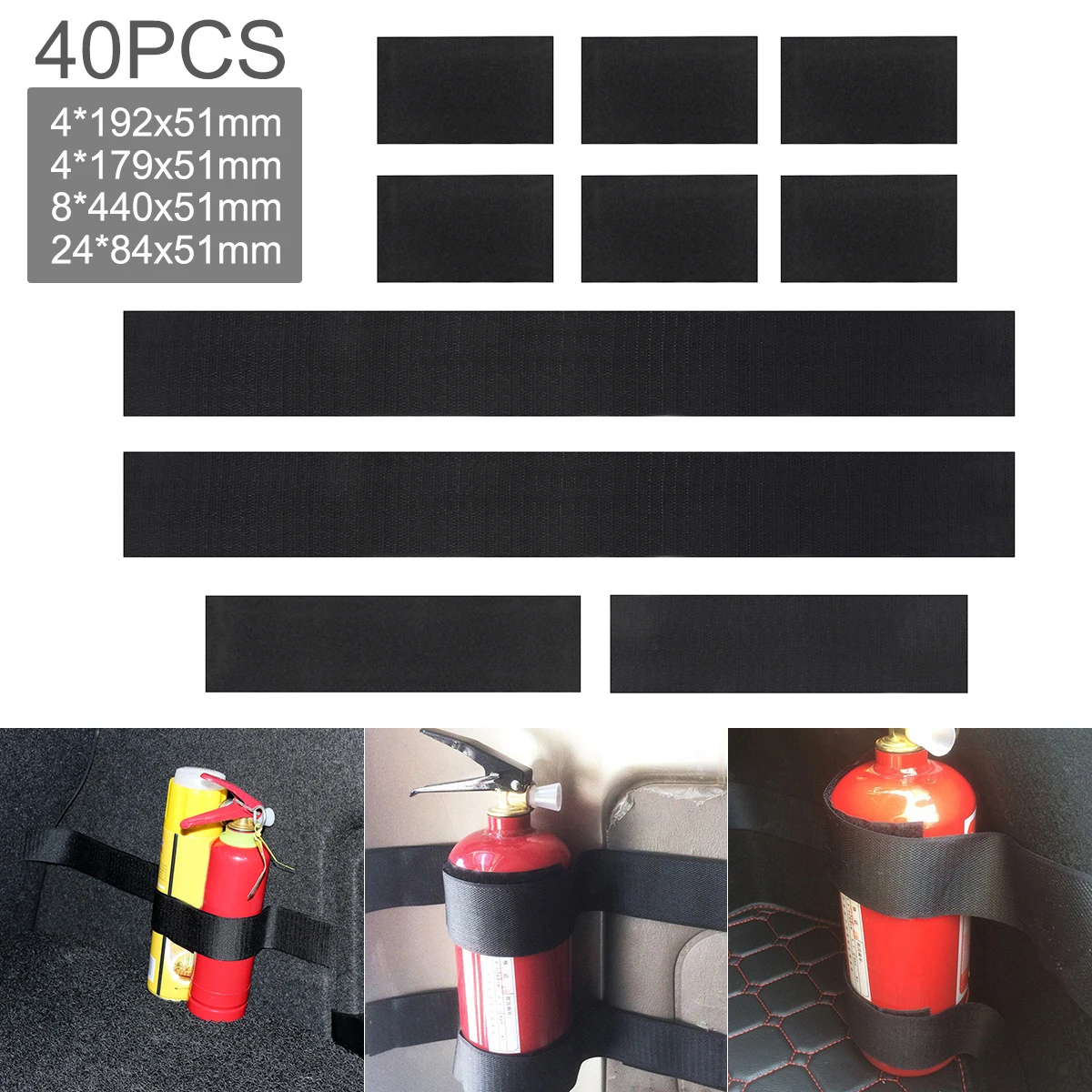 4 x10pcs Car Fire Extinguisher Sticker Universal Automobile Trunk Storage Belt Magic Tape Strap Nylon Tape Belt Net Bandage
4 x10pcs Car Fire Extinguisher Sticker Universal Automobile Trunk Storage Belt Magic Tape Strap Nylon Tape Belt Net Bandage