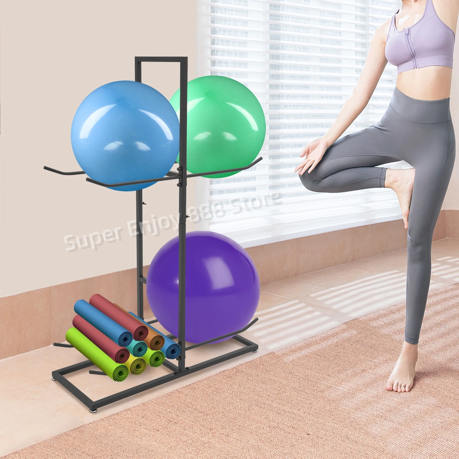 2 Tiers Exercise Ball Rack Gym Ball Storage Stand Stability Balls Stand for Yoga Studios or Gyms
2 Tiers Exercise Ball Rack Gym Ball Storage Stand Stability Balls Stand for Yoga Studios or Gyms
